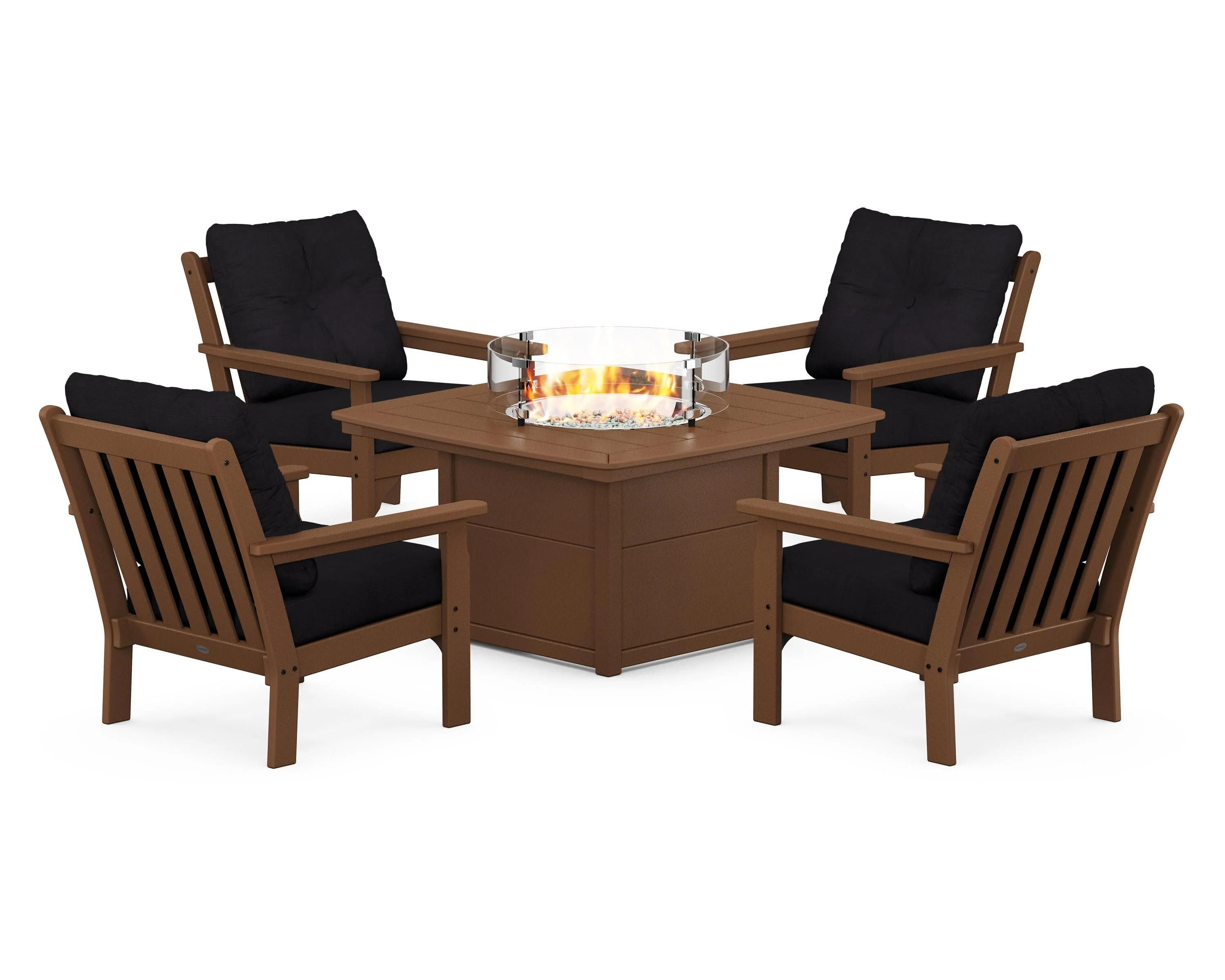 Vineyard 5-Piece Conversation Set with Fire Pit Table - Image 156