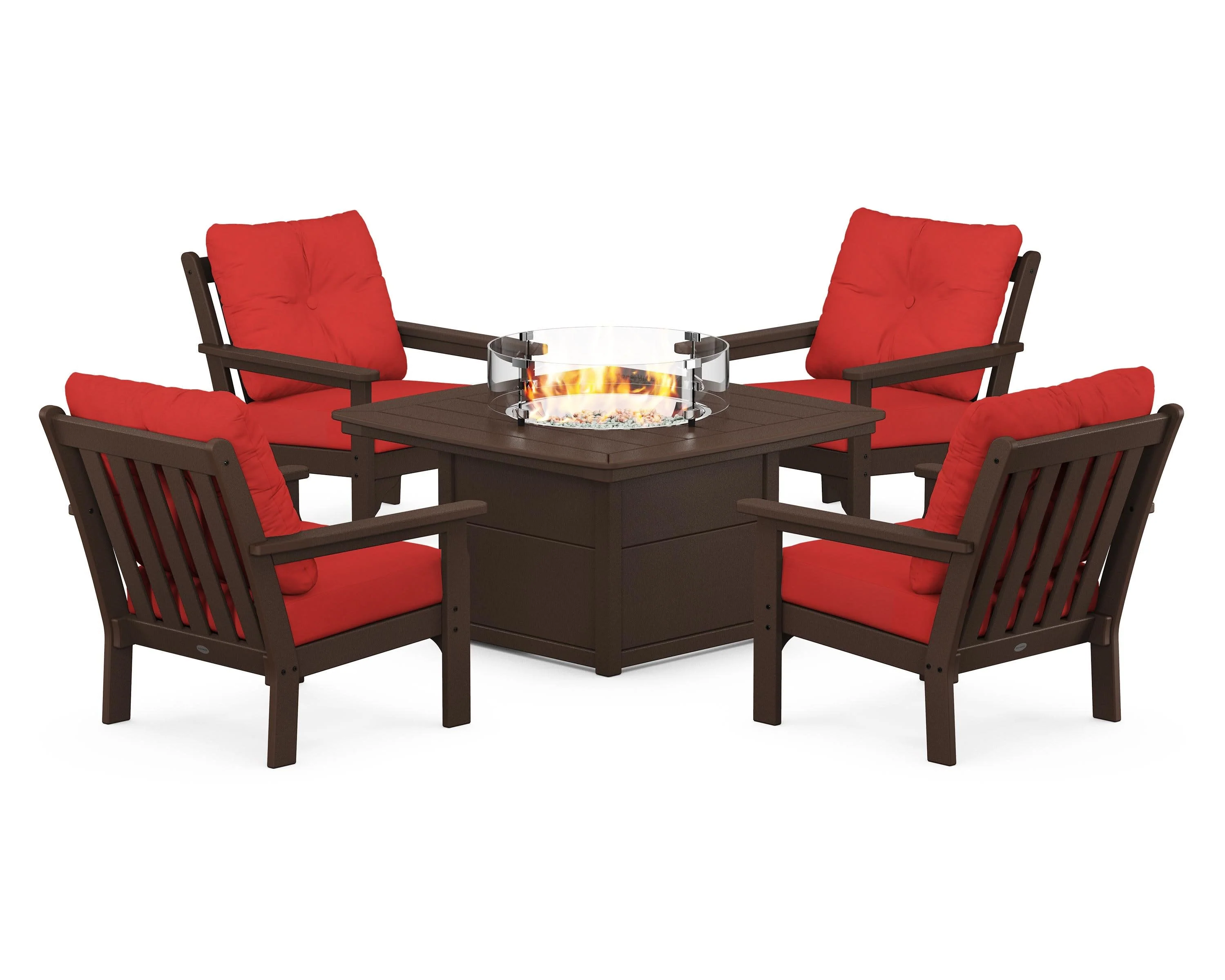 Vineyard 5-Piece Conversation Set with Fire Pit Table - Image 16
