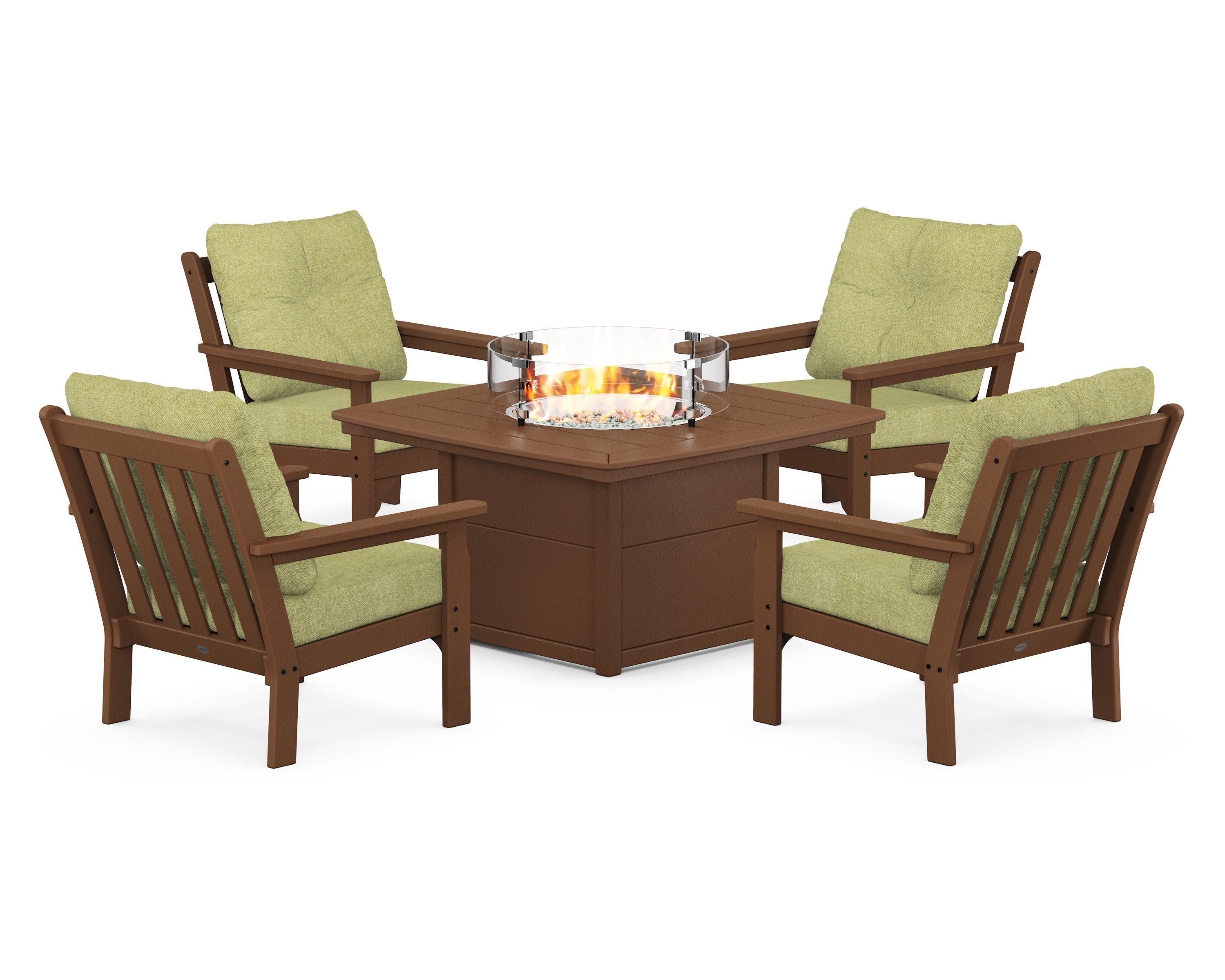 Vineyard 5-Piece Conversation Set with Fire Pit Table - Image 160