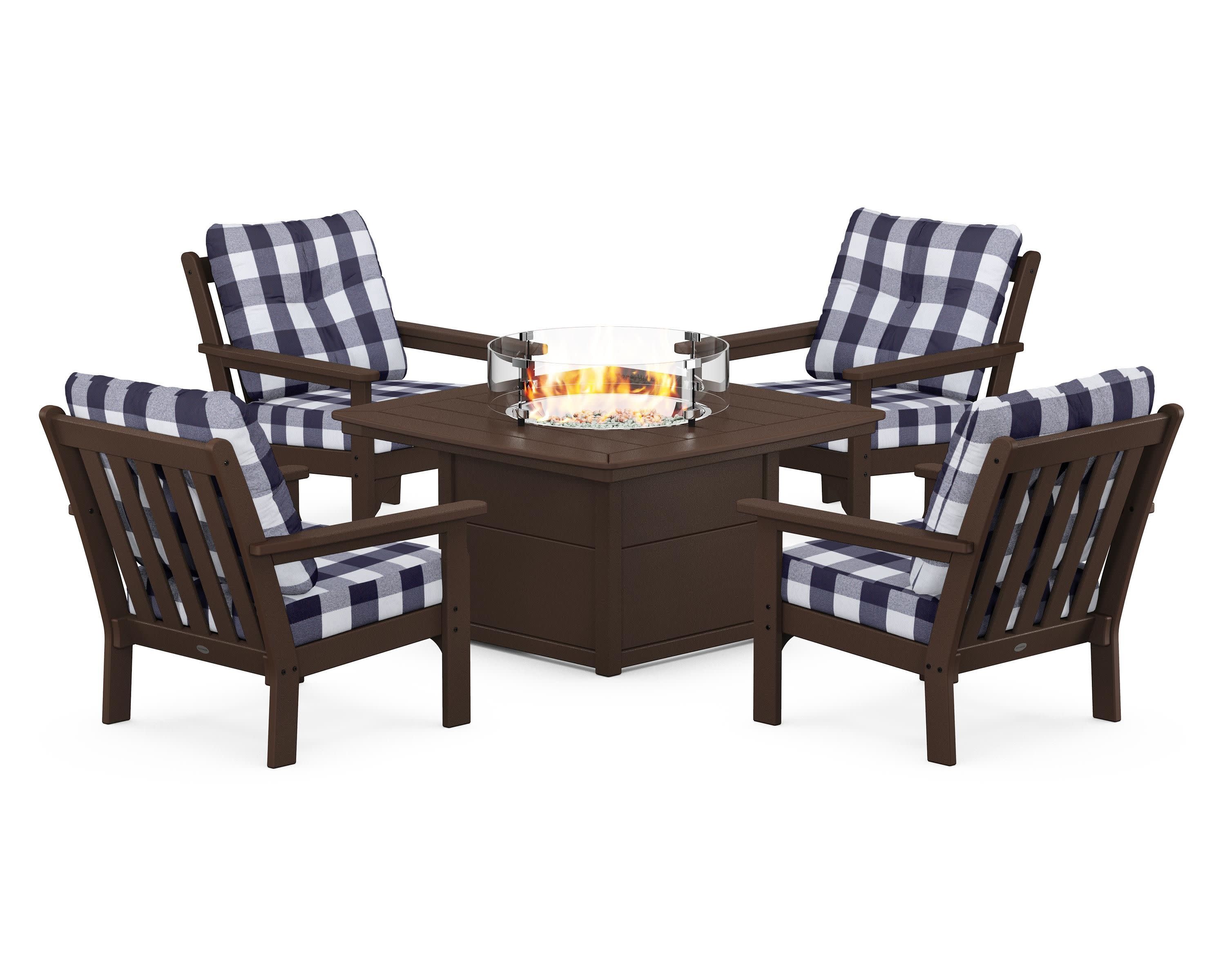 Vineyard 5-Piece Conversation Set with Fire Pit Table - Image 163