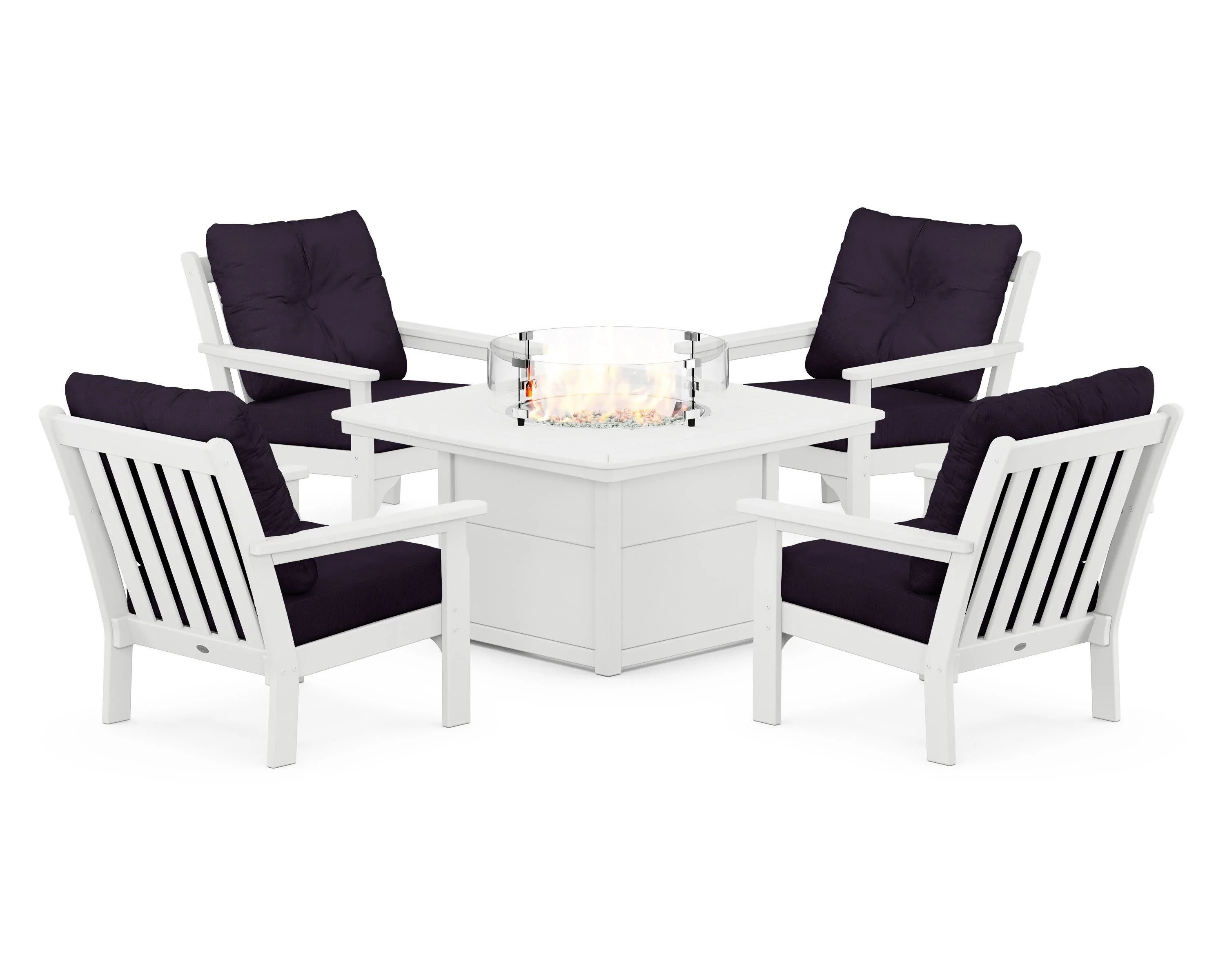 Vineyard 5-Piece Conversation Set with Fire Pit Table - Image 164
