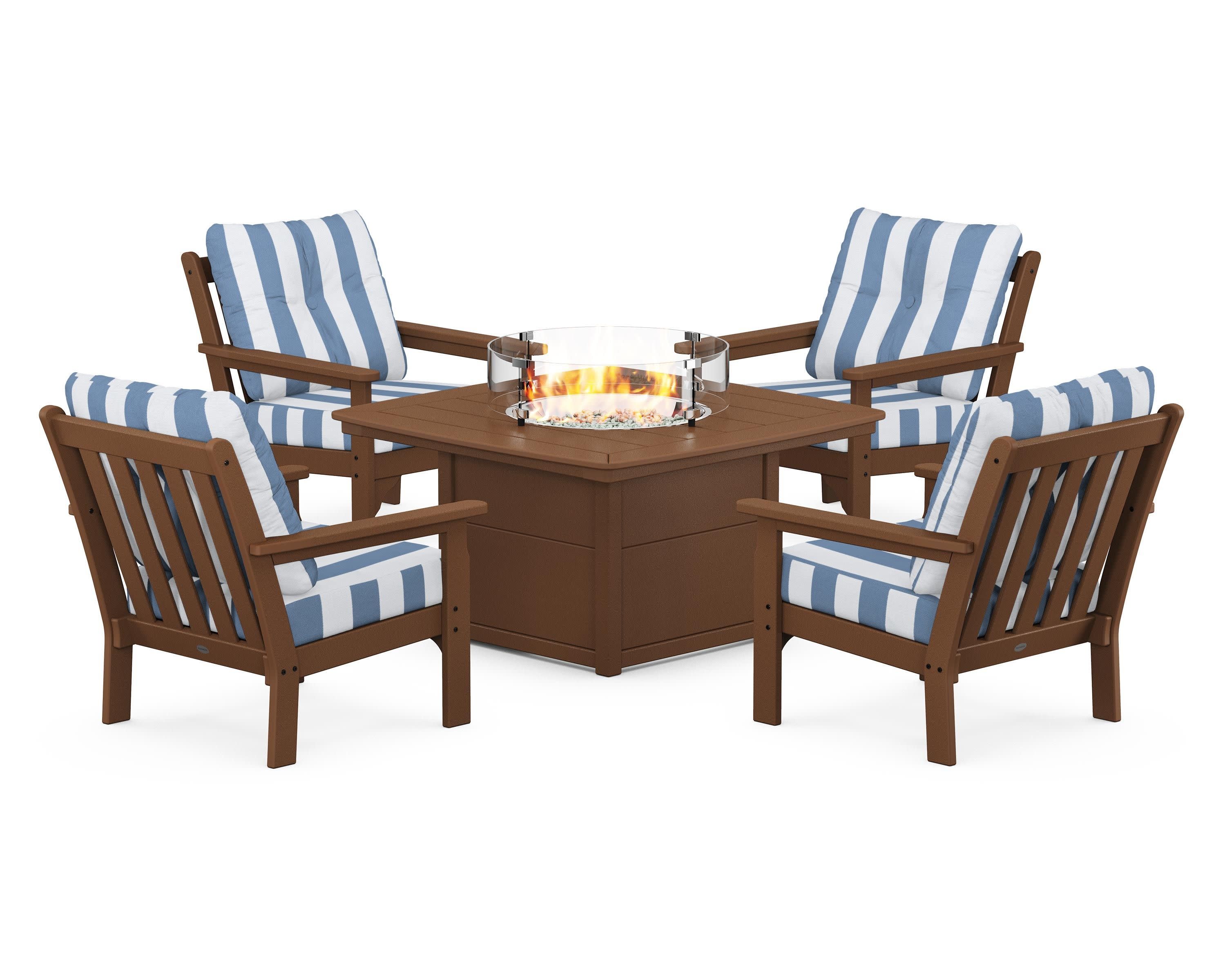 Vineyard 5-Piece Conversation Set with Fire Pit Table - Image 168