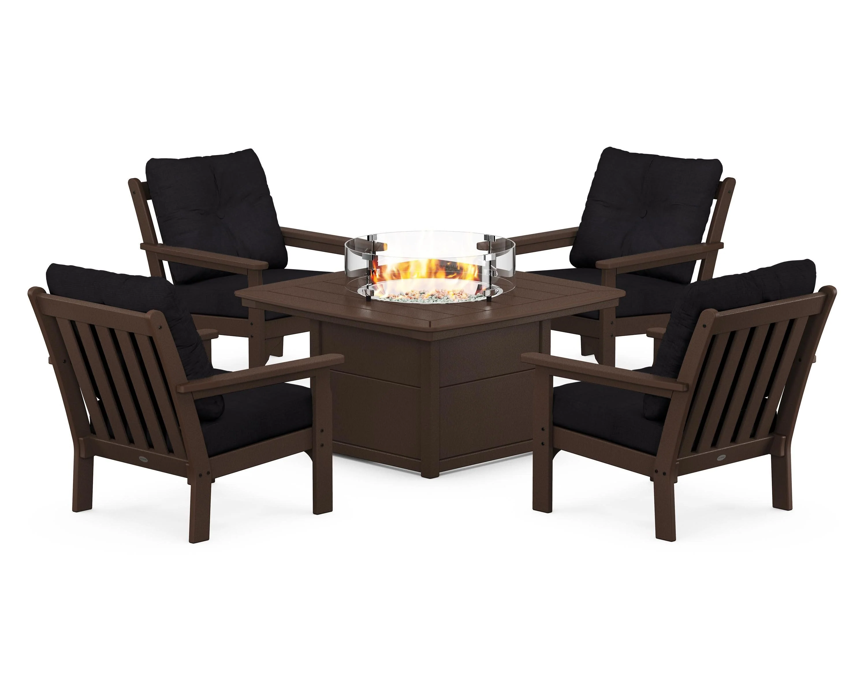 Vineyard 5-Piece Conversation Set with Fire Pit Table - Image 17