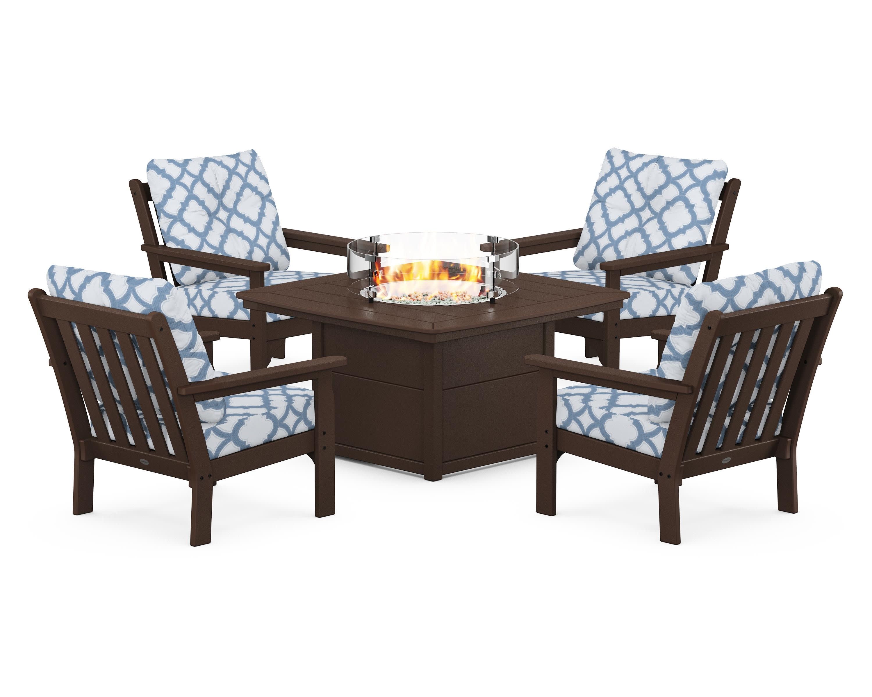Vineyard 5-Piece Conversation Set with Fire Pit Table - Image 170