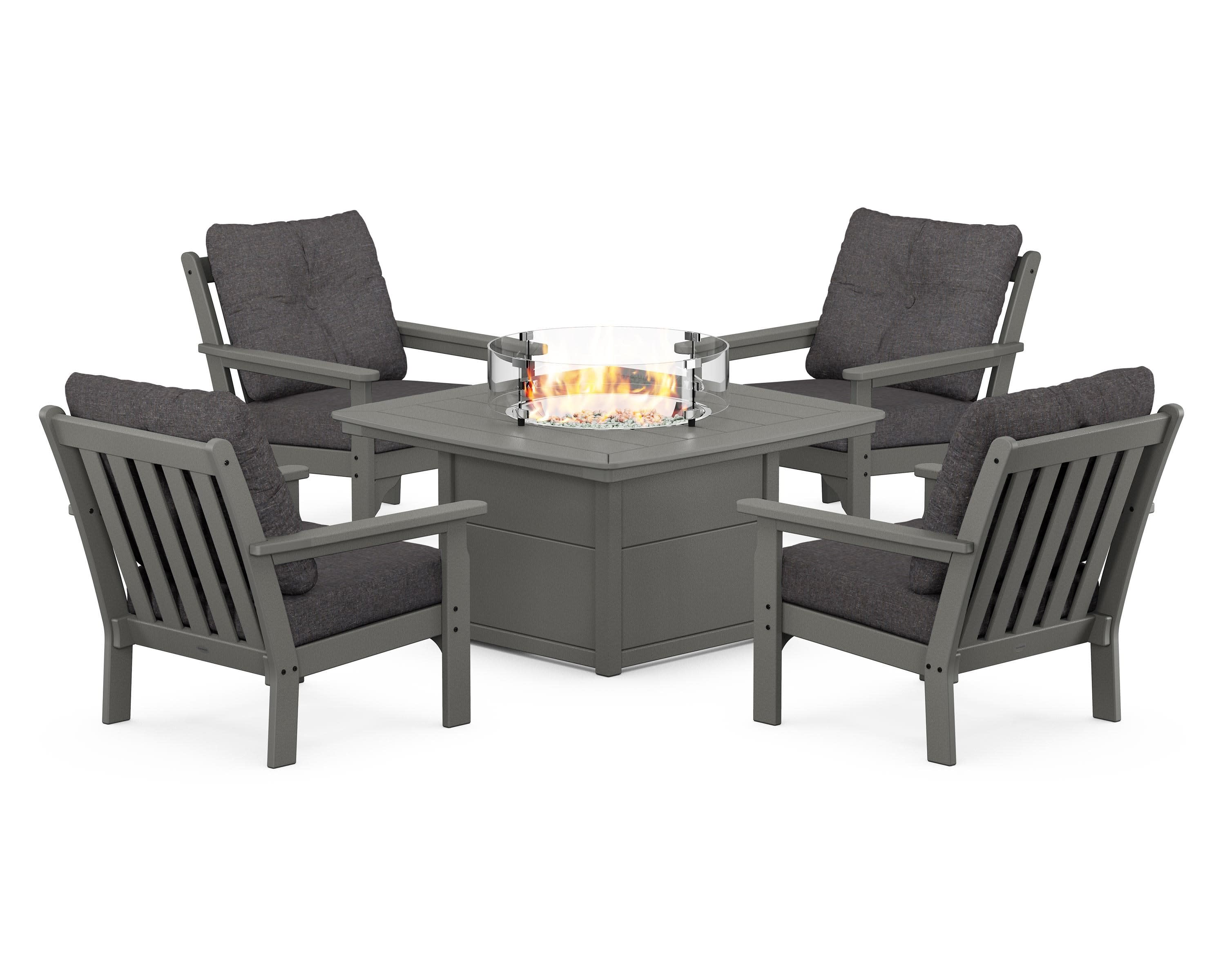 Vineyard 5-Piece Conversation Set with Fire Pit Table - Image 172