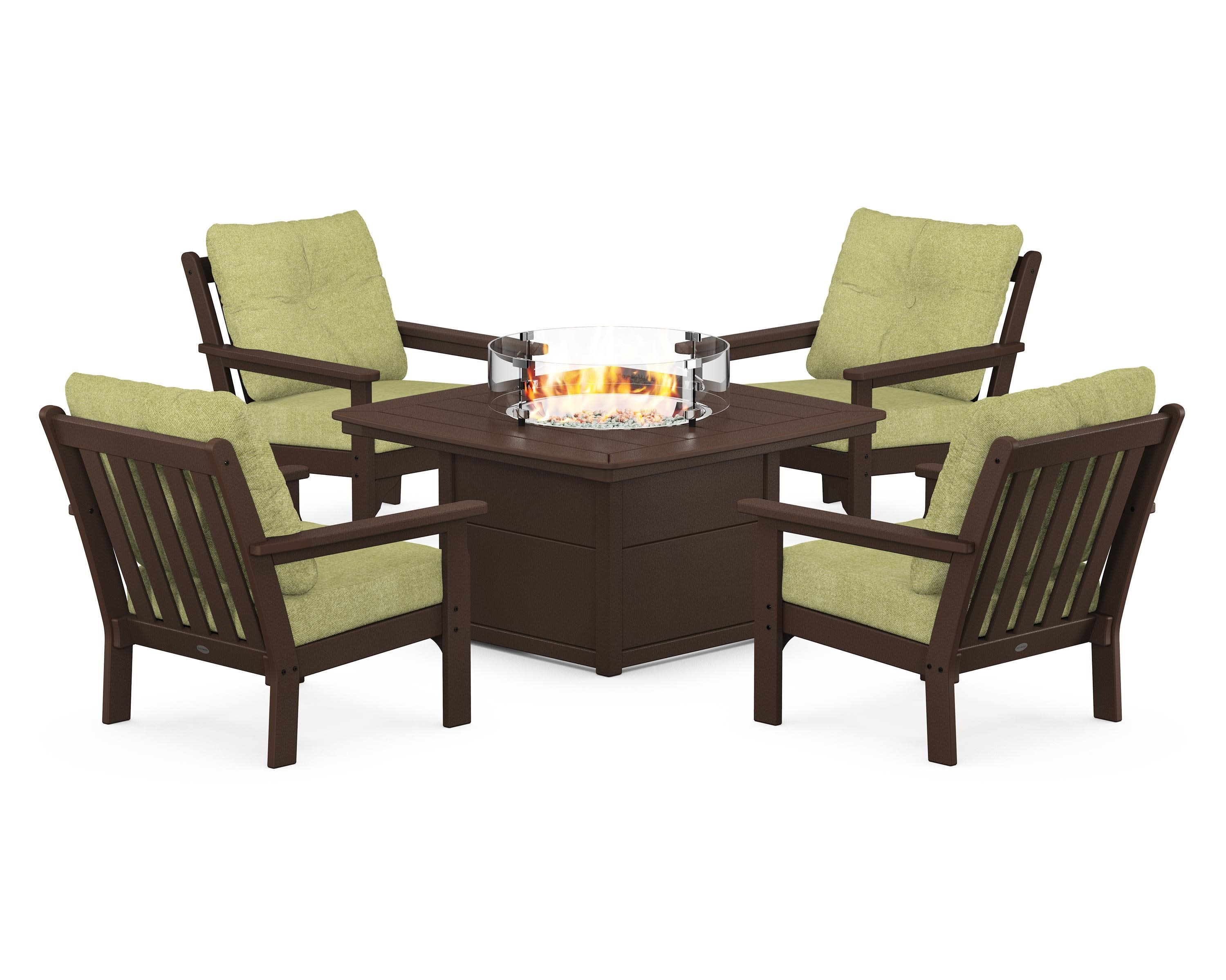 Vineyard 5-Piece Conversation Set with Fire Pit Table - Image 173