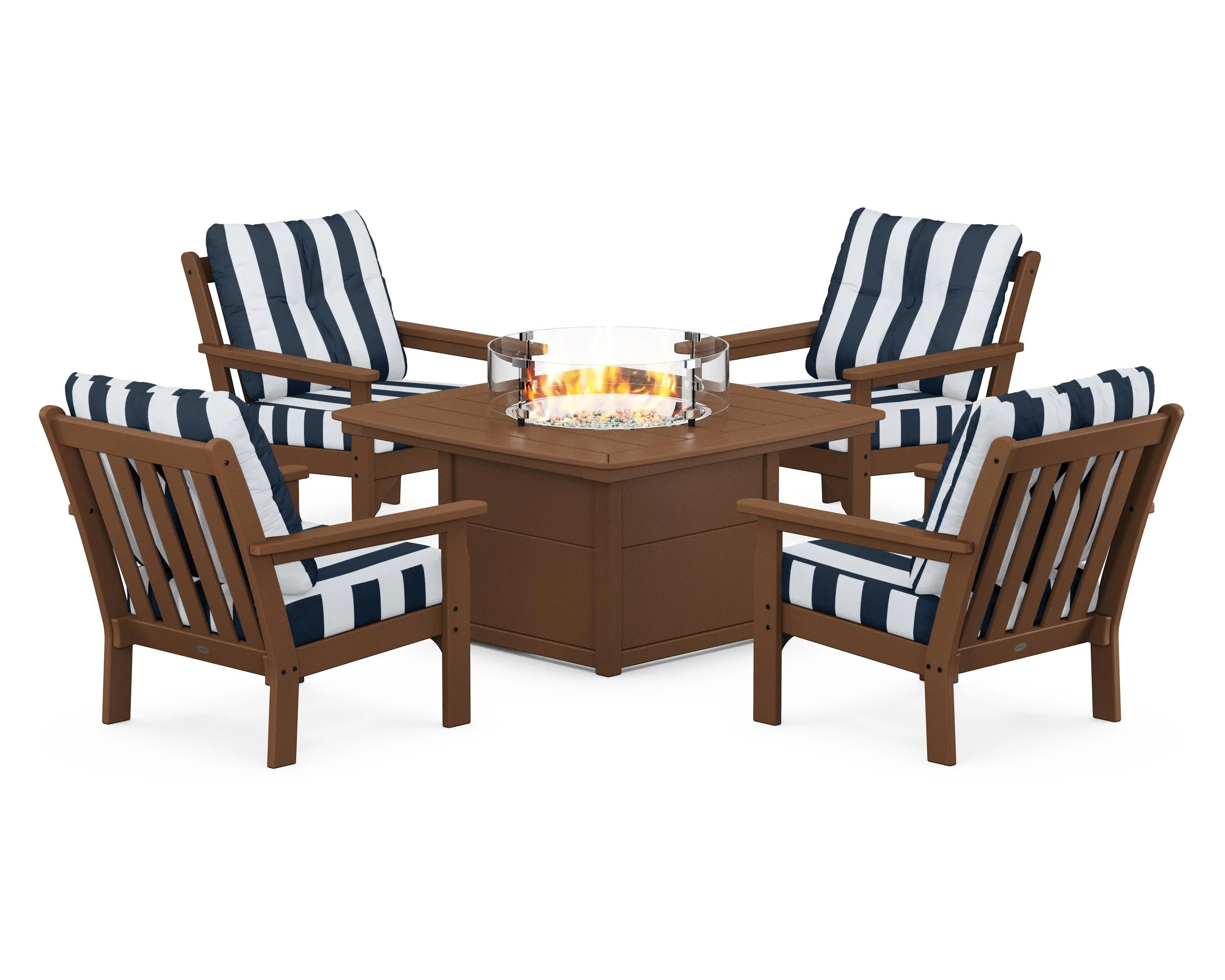 Vineyard 5-Piece Conversation Set with Fire Pit Table - Image 179
