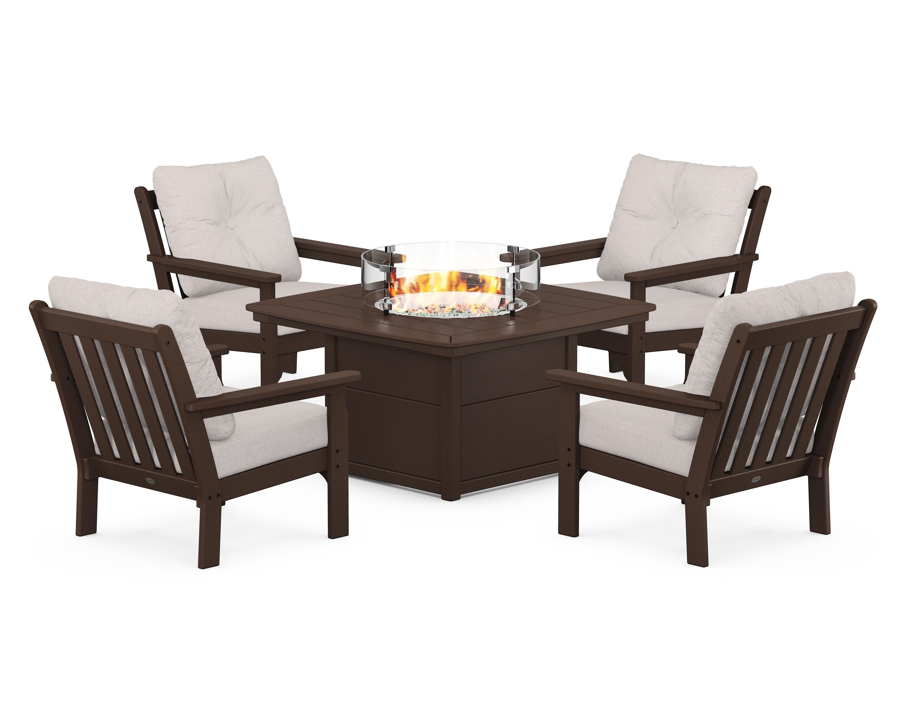 Vineyard 5-Piece Conversation Set with Fire Pit Table - Image 18