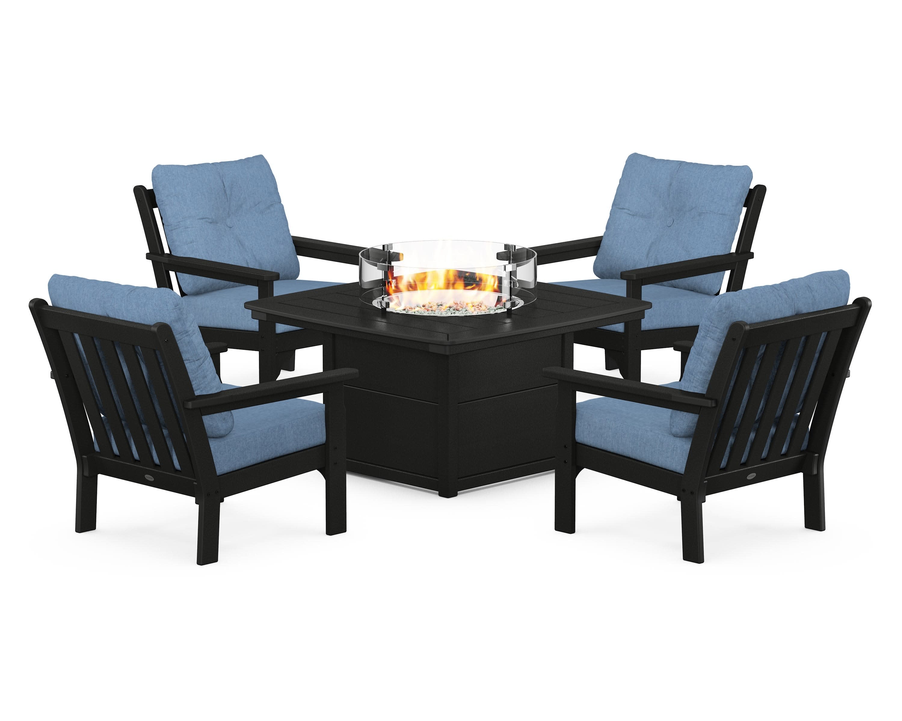 Vineyard 5-Piece Conversation Set with Fire Pit Table - Image 180