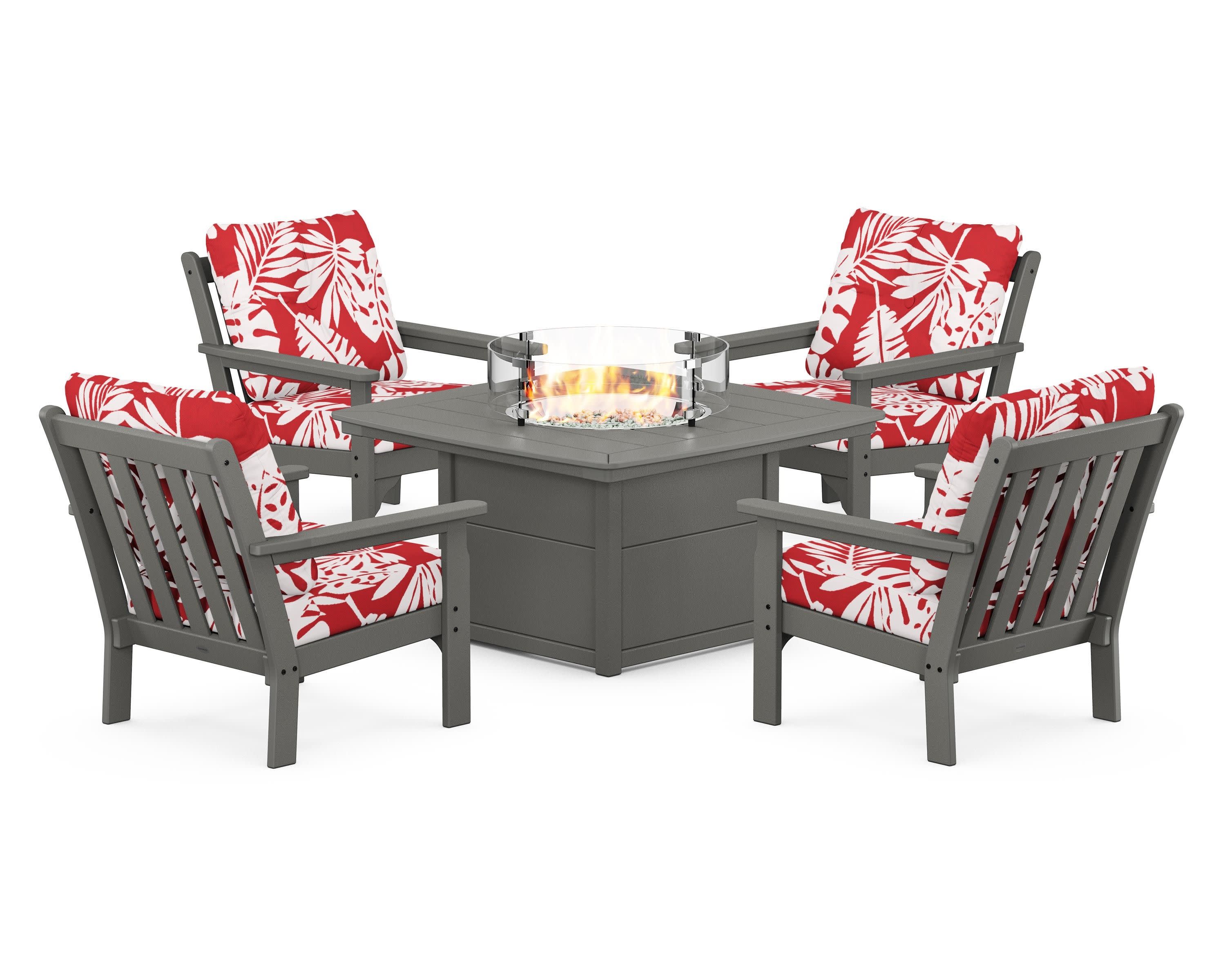 Vineyard 5-Piece Conversation Set with Fire Pit Table - Image 181