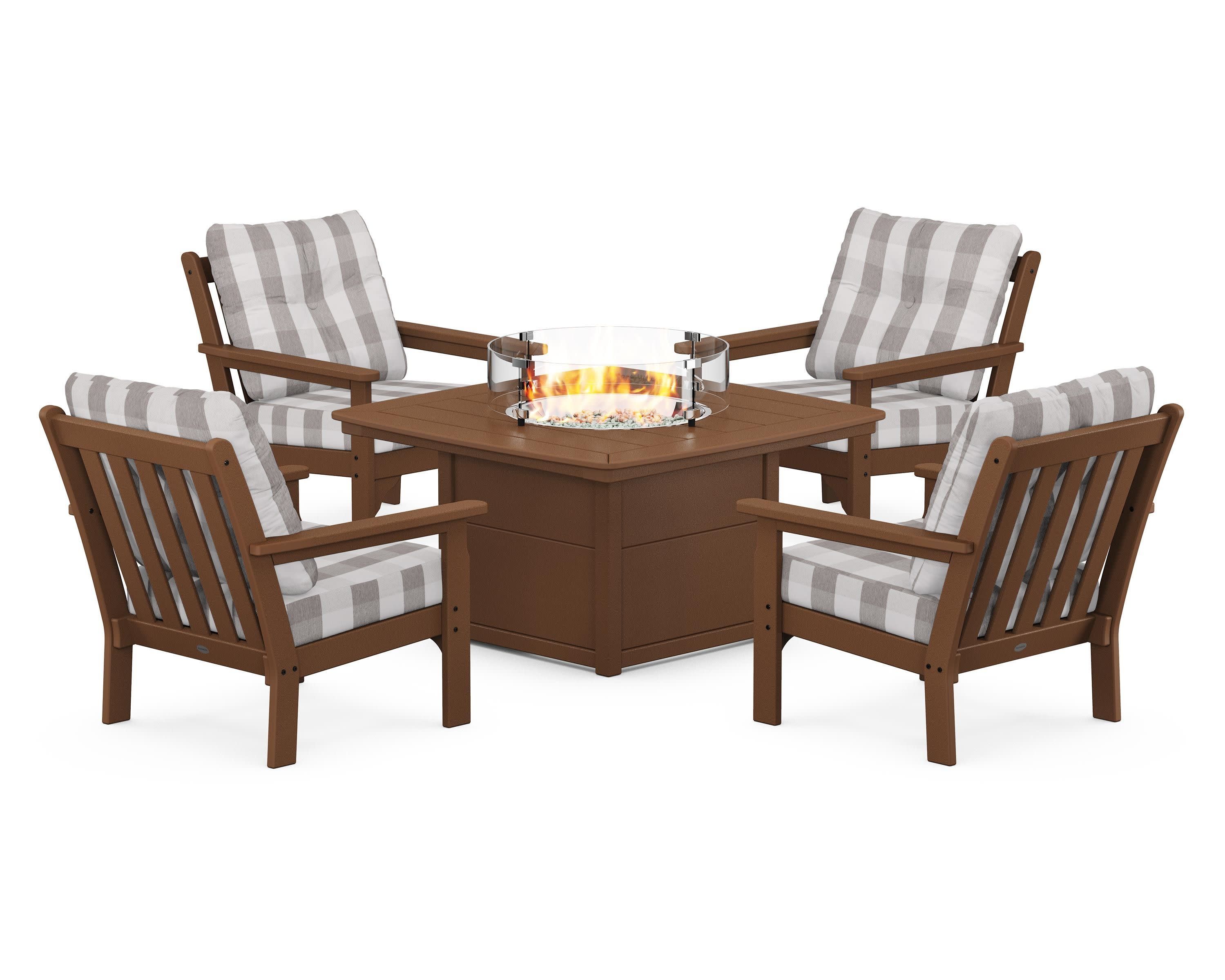 Vineyard 5-Piece Conversation Set with Fire Pit Table - Image 184