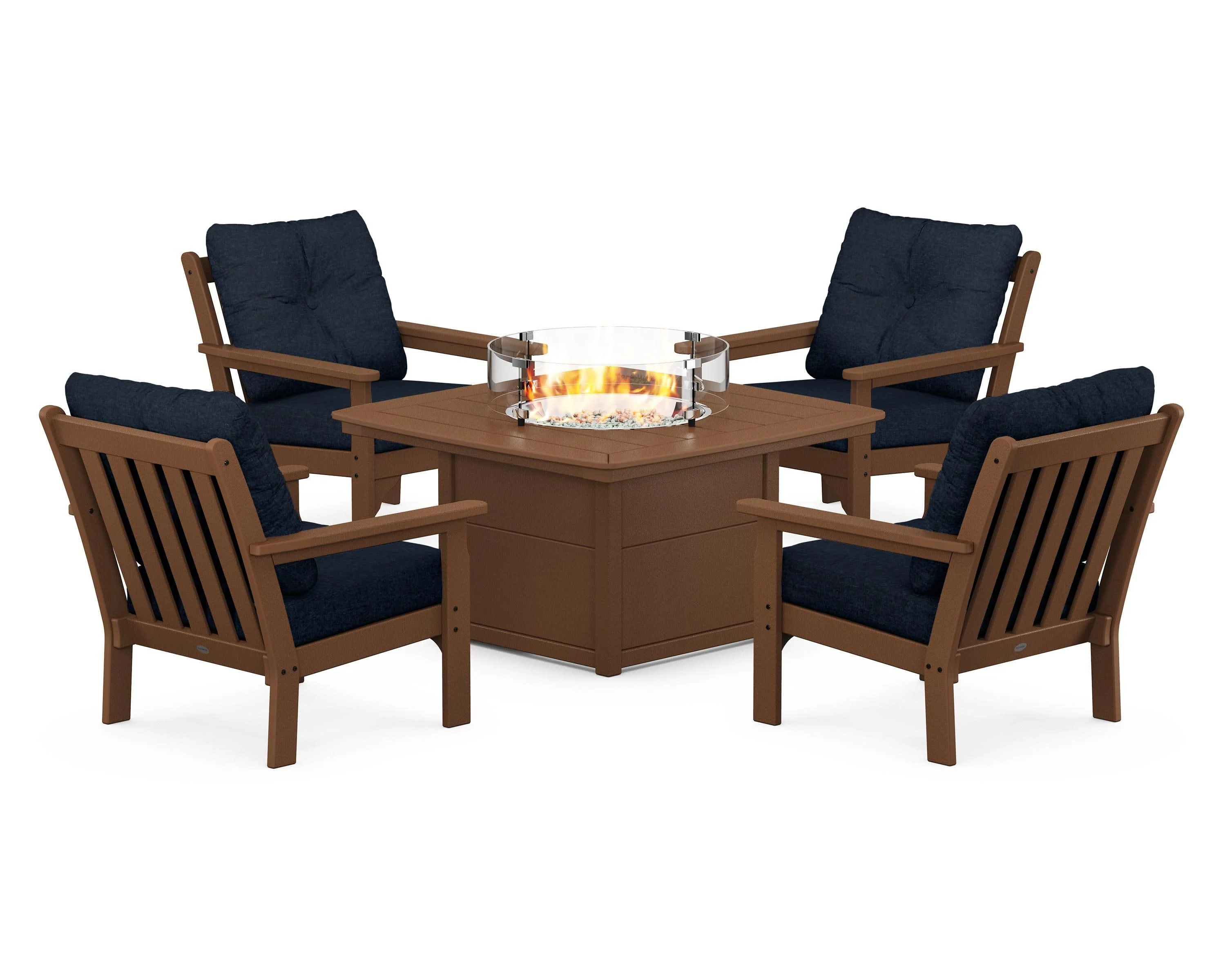 Vineyard 5-Piece Conversation Set with Fire Pit Table - Image 19