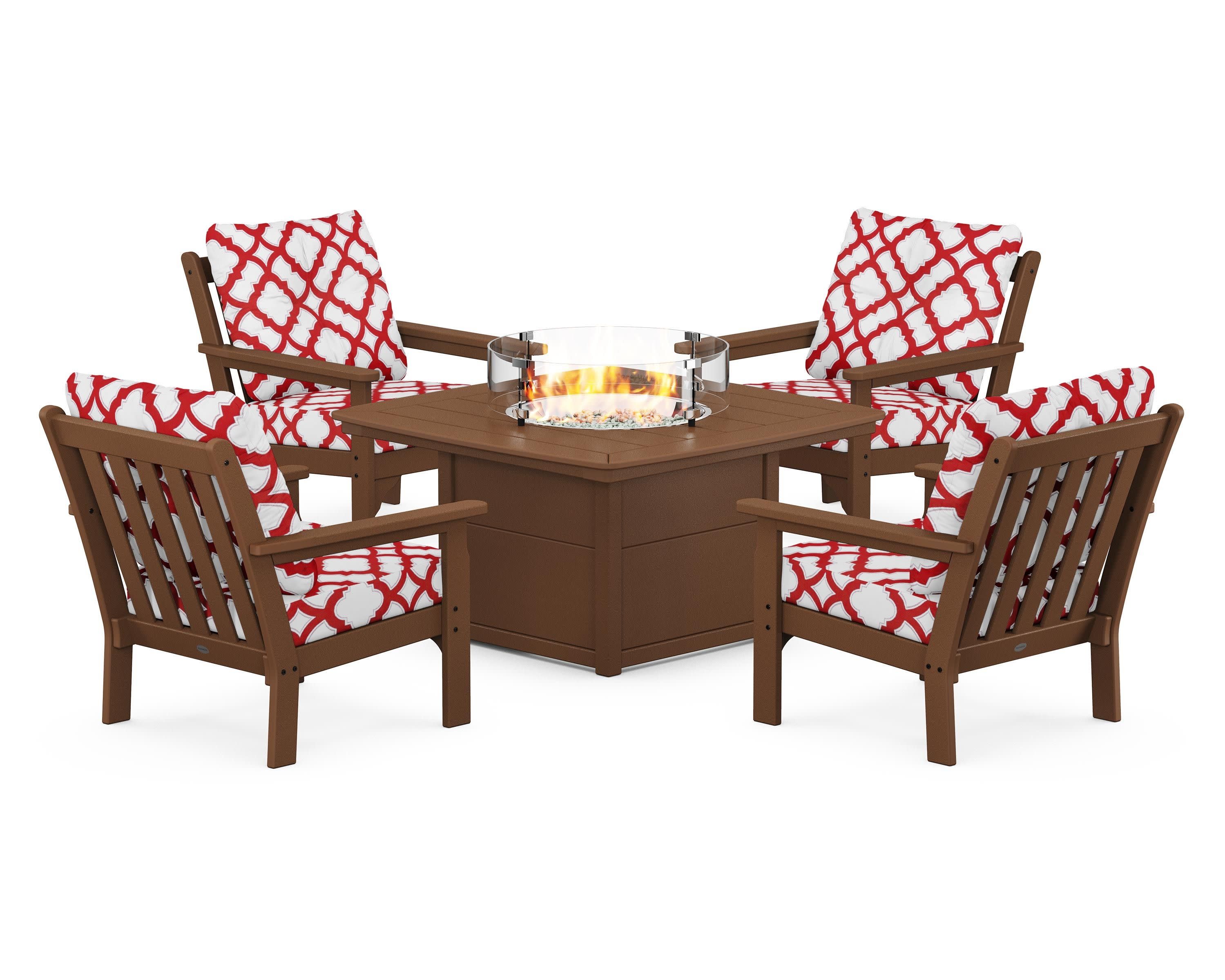 Vineyard 5-Piece Conversation Set with Fire Pit Table - Image 192