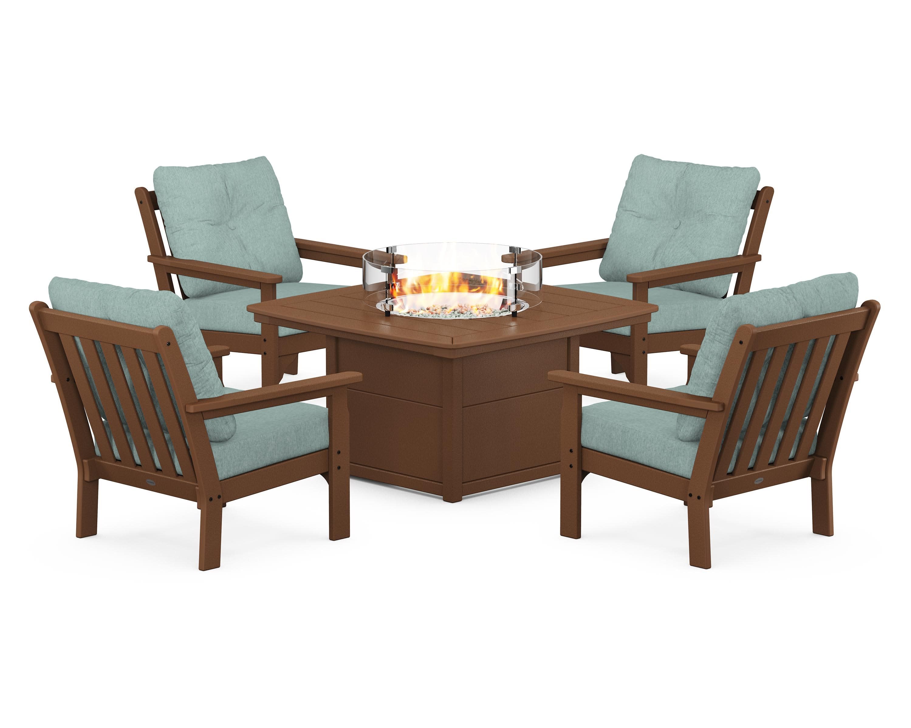 Vineyard 5-Piece Conversation Set with Fire Pit Table - Image 195