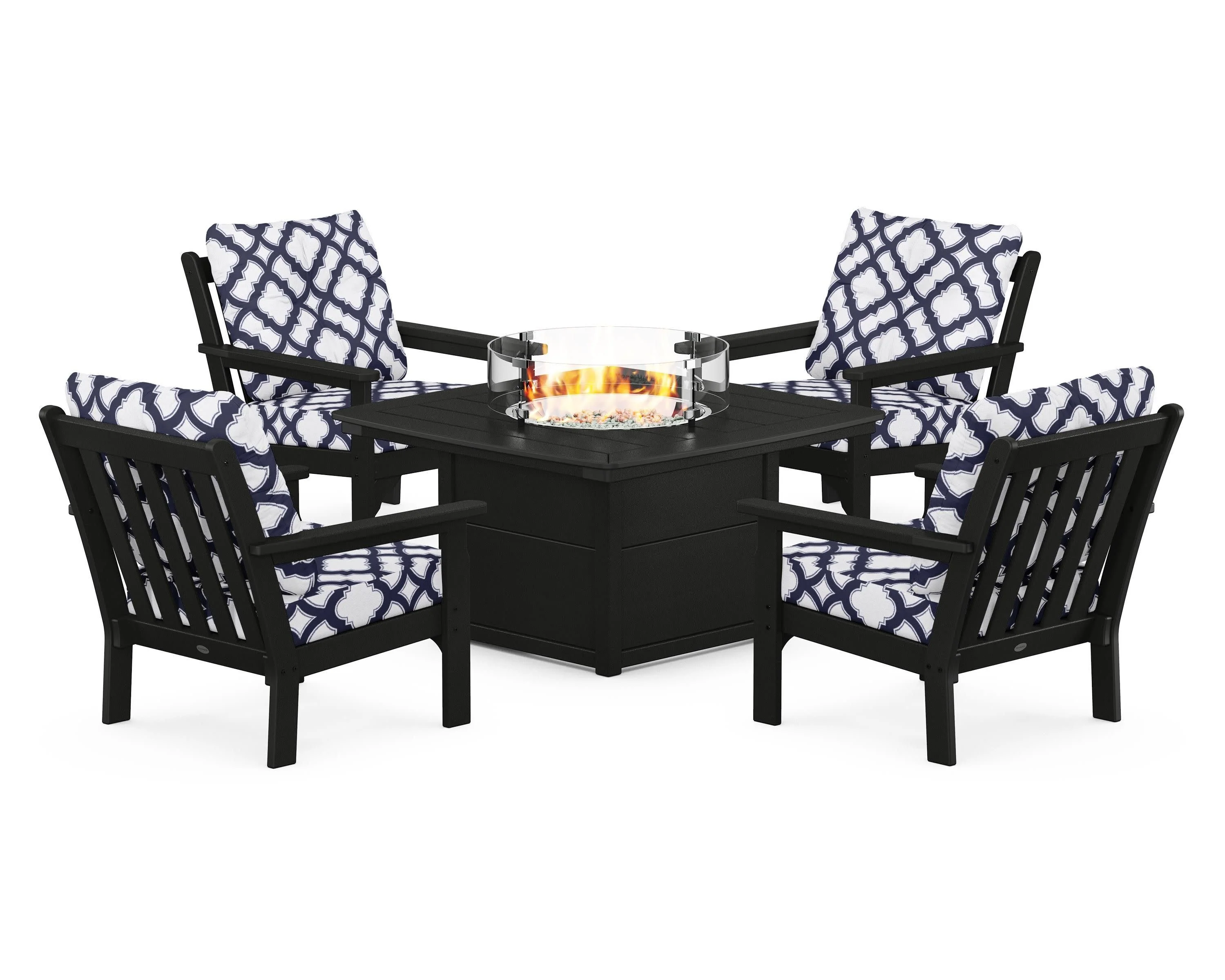 Vineyard 5-Piece Conversation Set with Fire Pit Table - Image 196