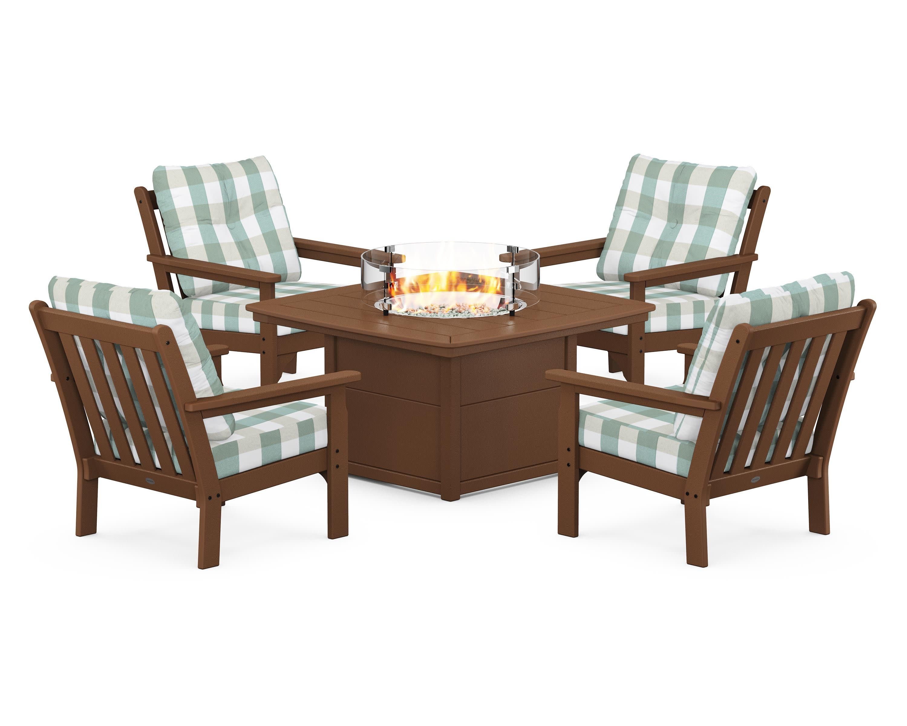 Vineyard 5-Piece Conversation Set with Fire Pit Table - Image 198