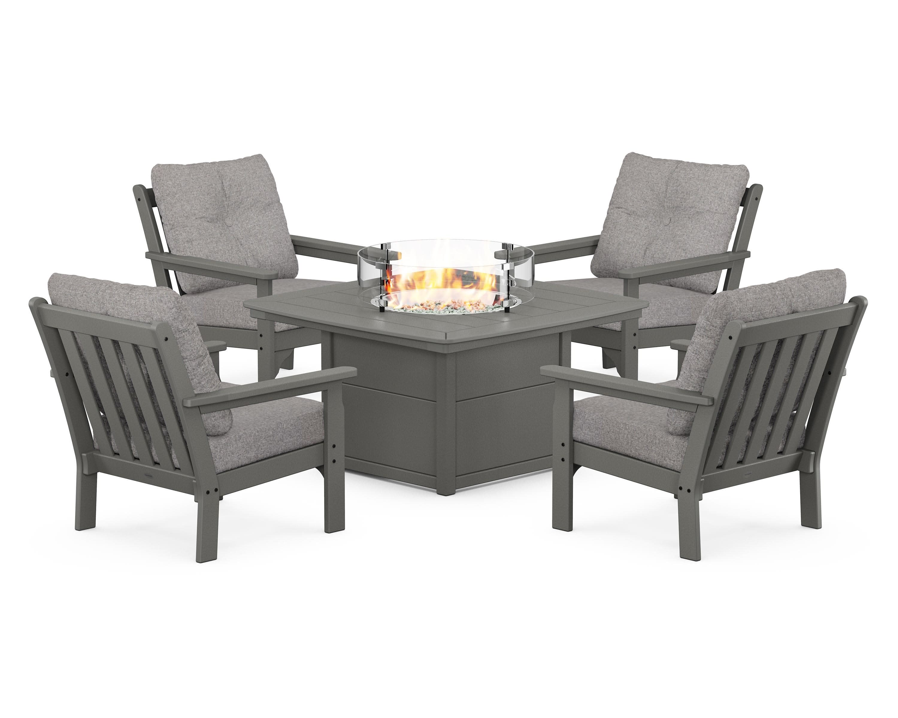 Vineyard 5-Piece Conversation Set with Fire Pit Table - Image 200
