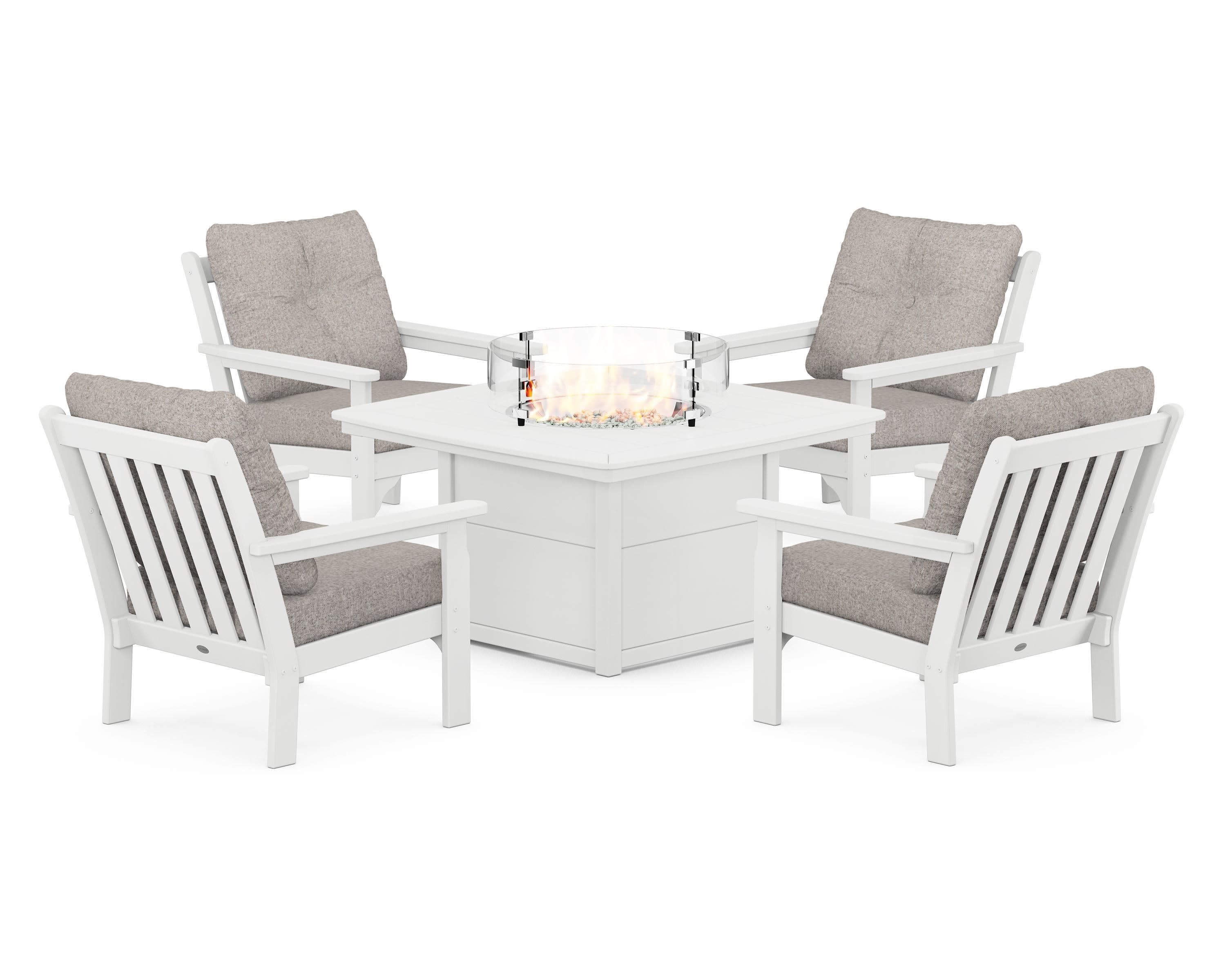 Vineyard 5-Piece Conversation Set with Fire Pit Table - Image 204
