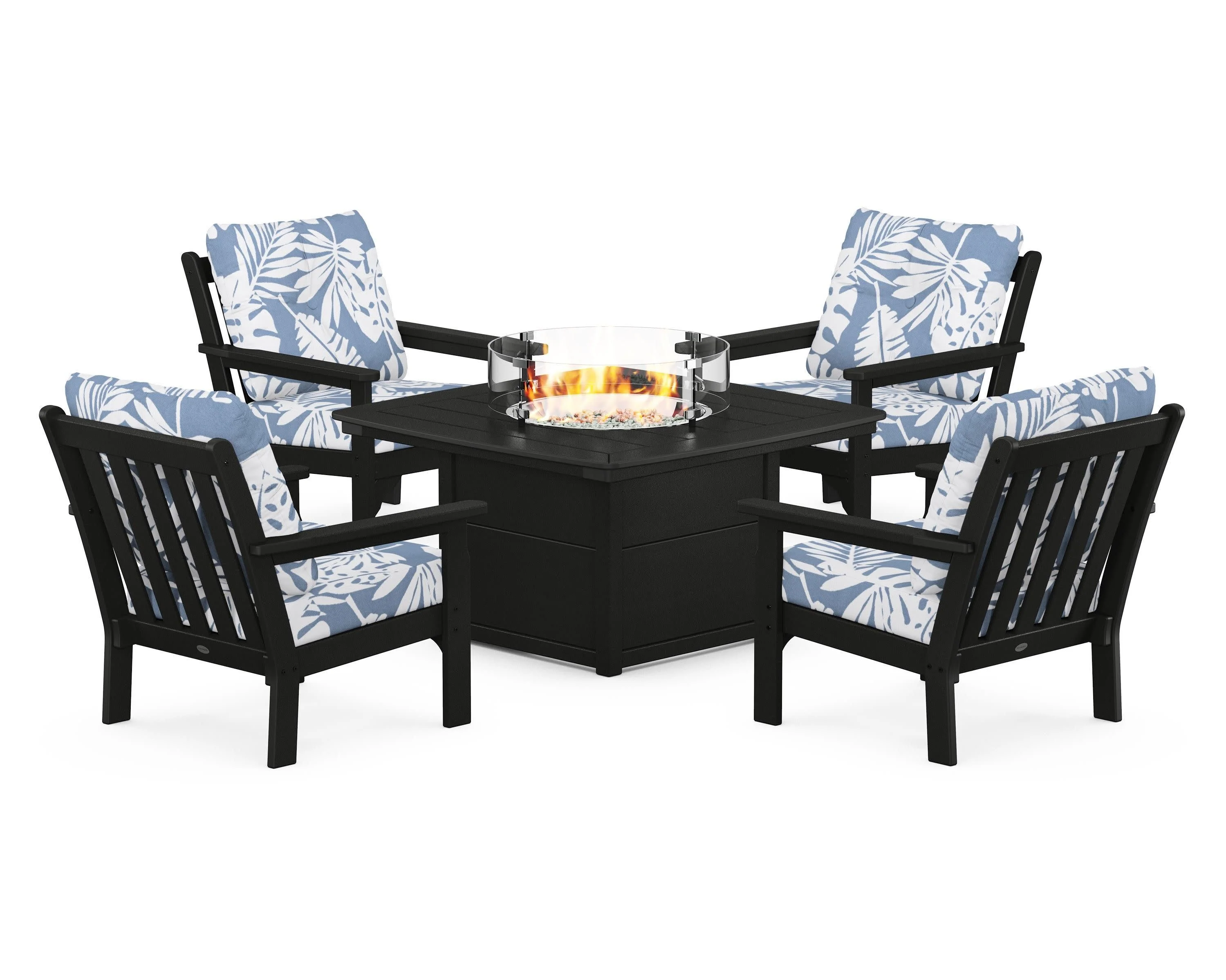 Vineyard 5-Piece Conversation Set with Fire Pit Table - Image 205