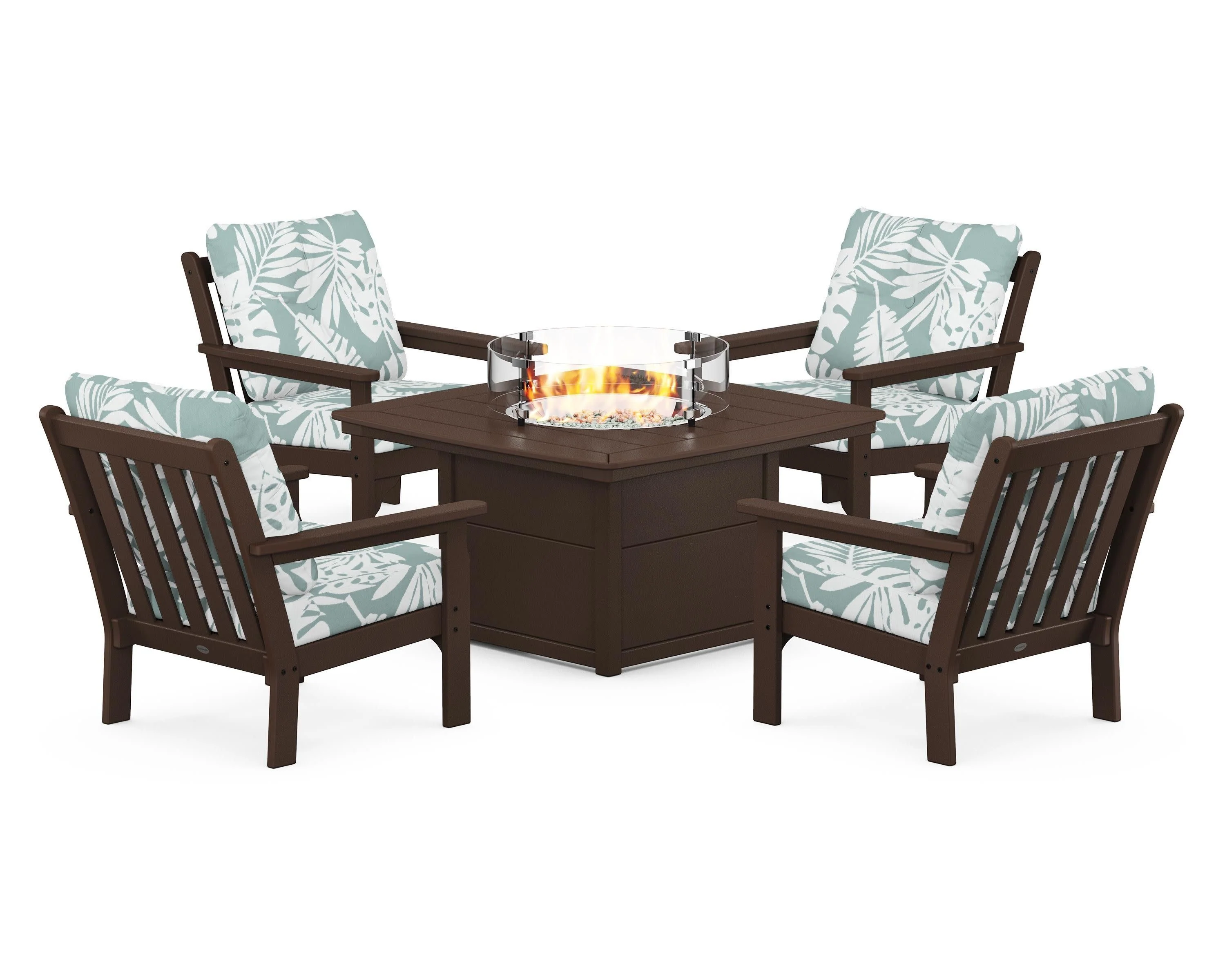 Vineyard 5-Piece Conversation Set with Fire Pit Table - Image 208