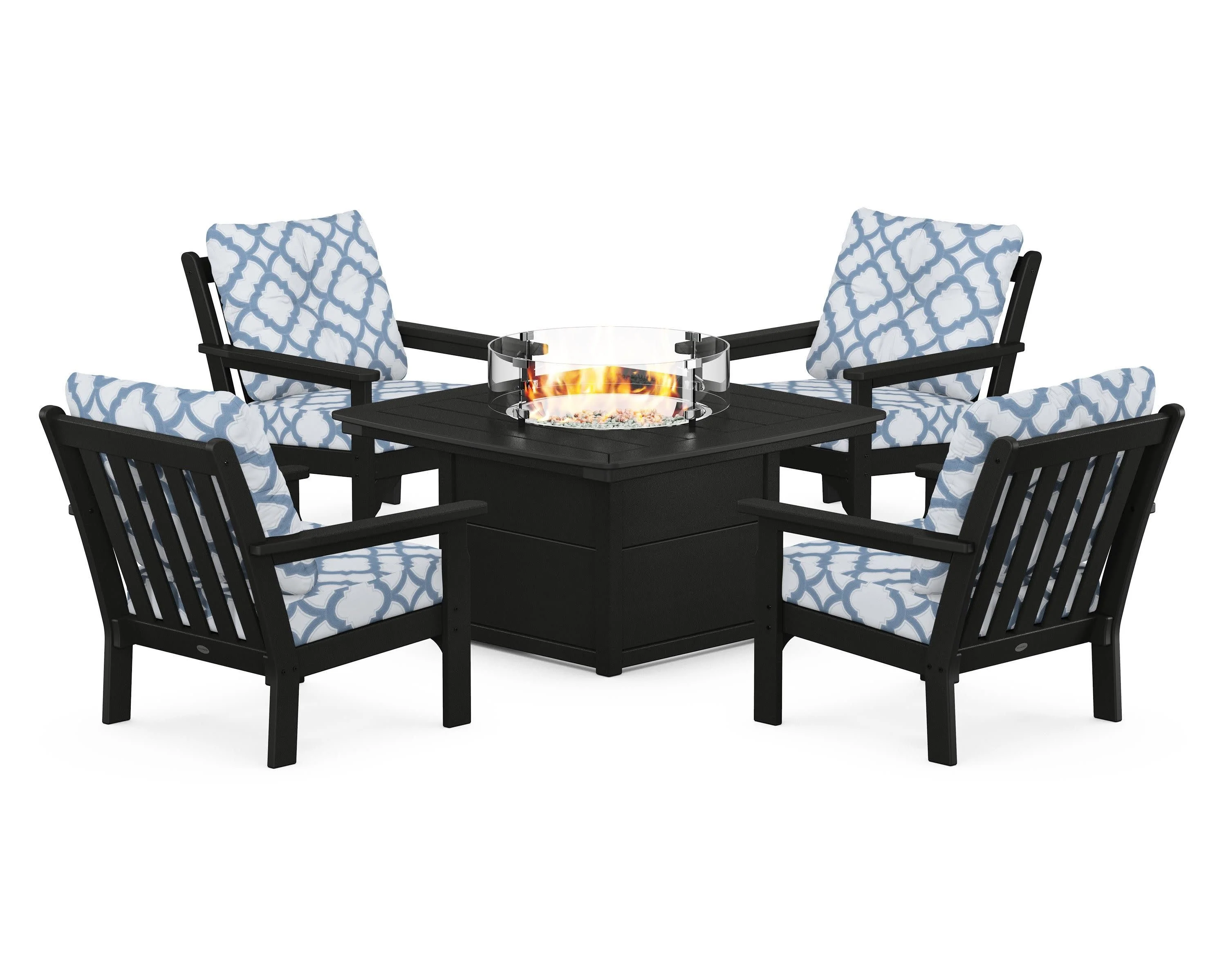 Vineyard 5-Piece Conversation Set with Fire Pit Table - Image 210