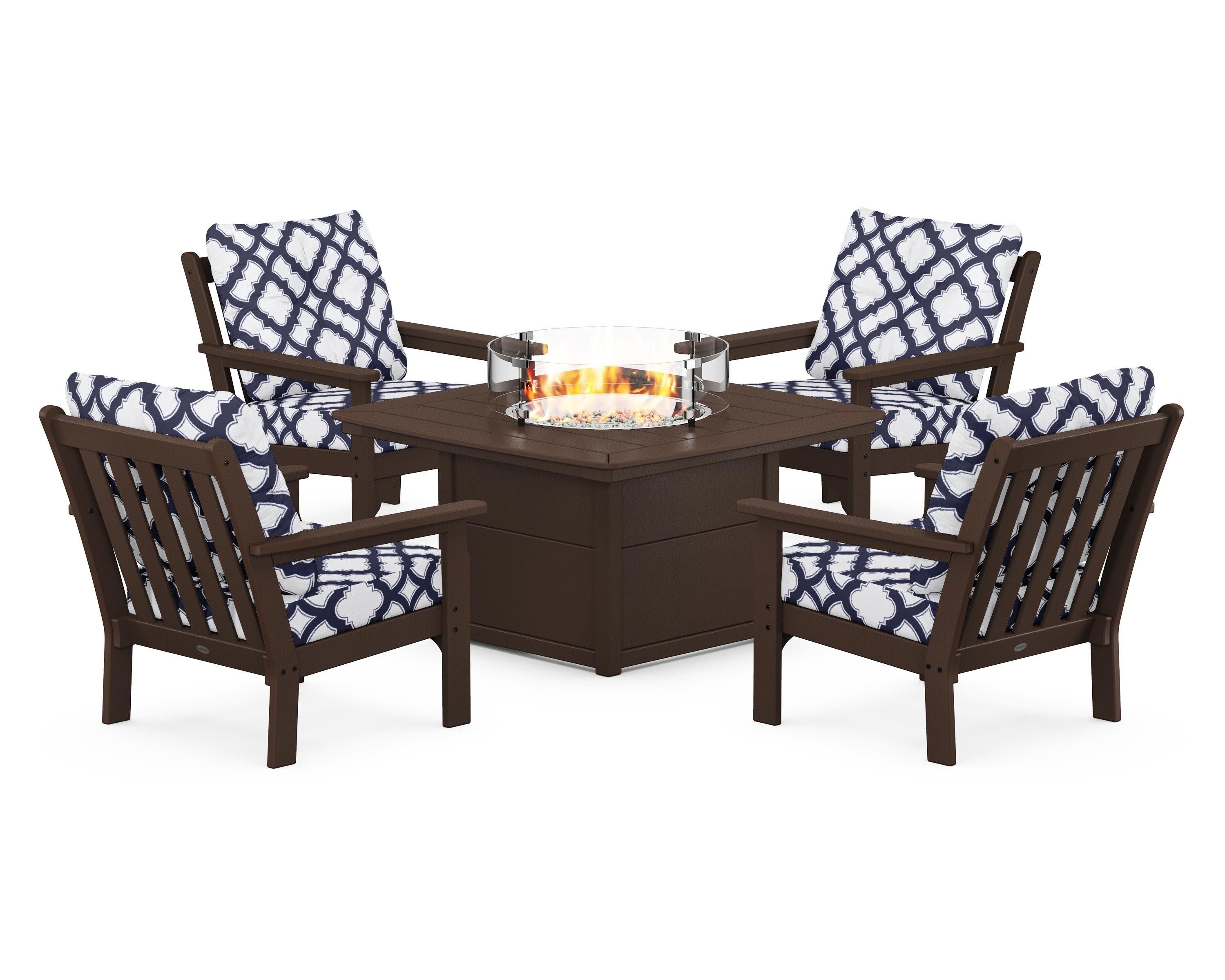Vineyard 5-Piece Conversation Set with Fire Pit Table - Image 211
