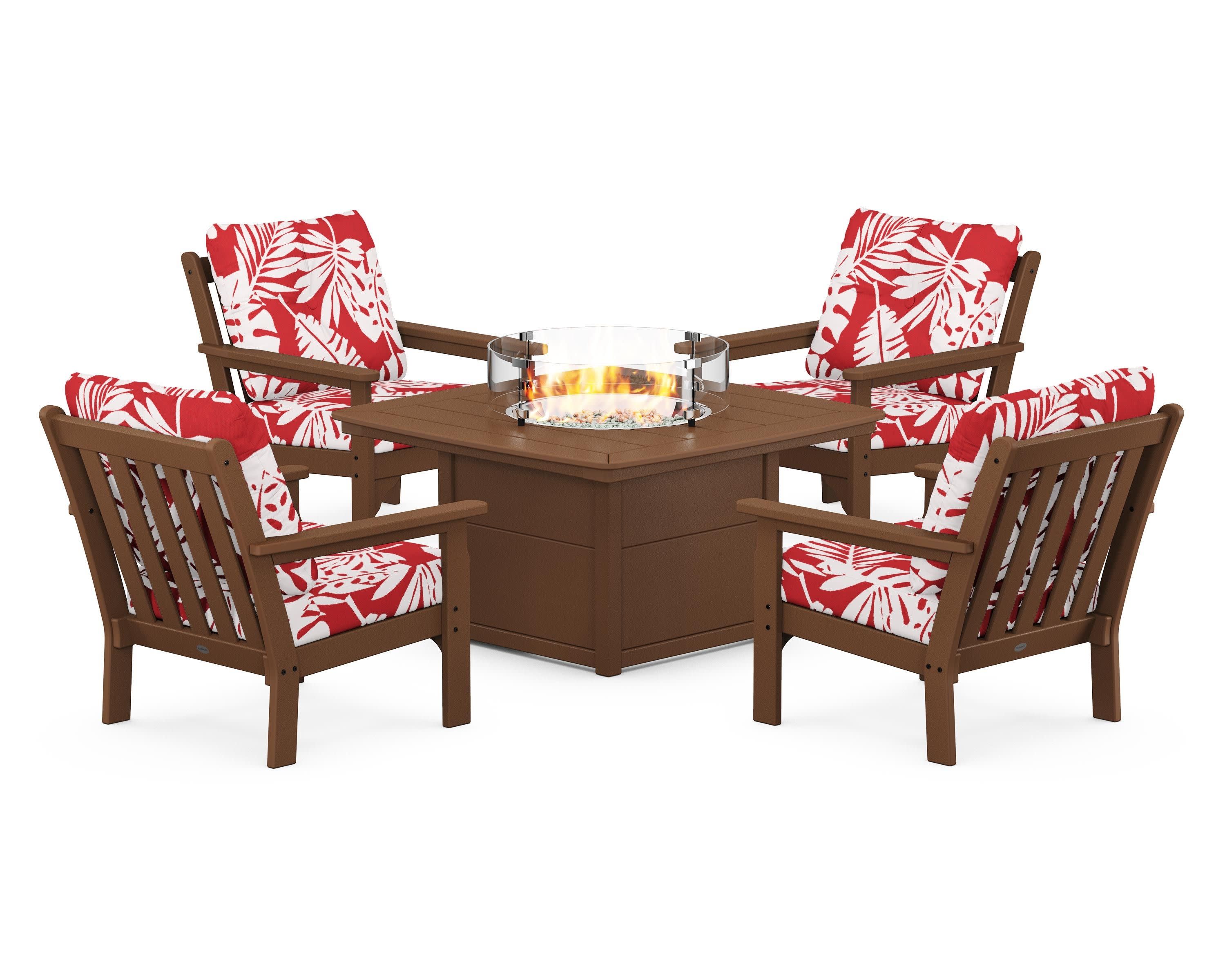 Vineyard 5-Piece Conversation Set with Fire Pit Table - Image 22