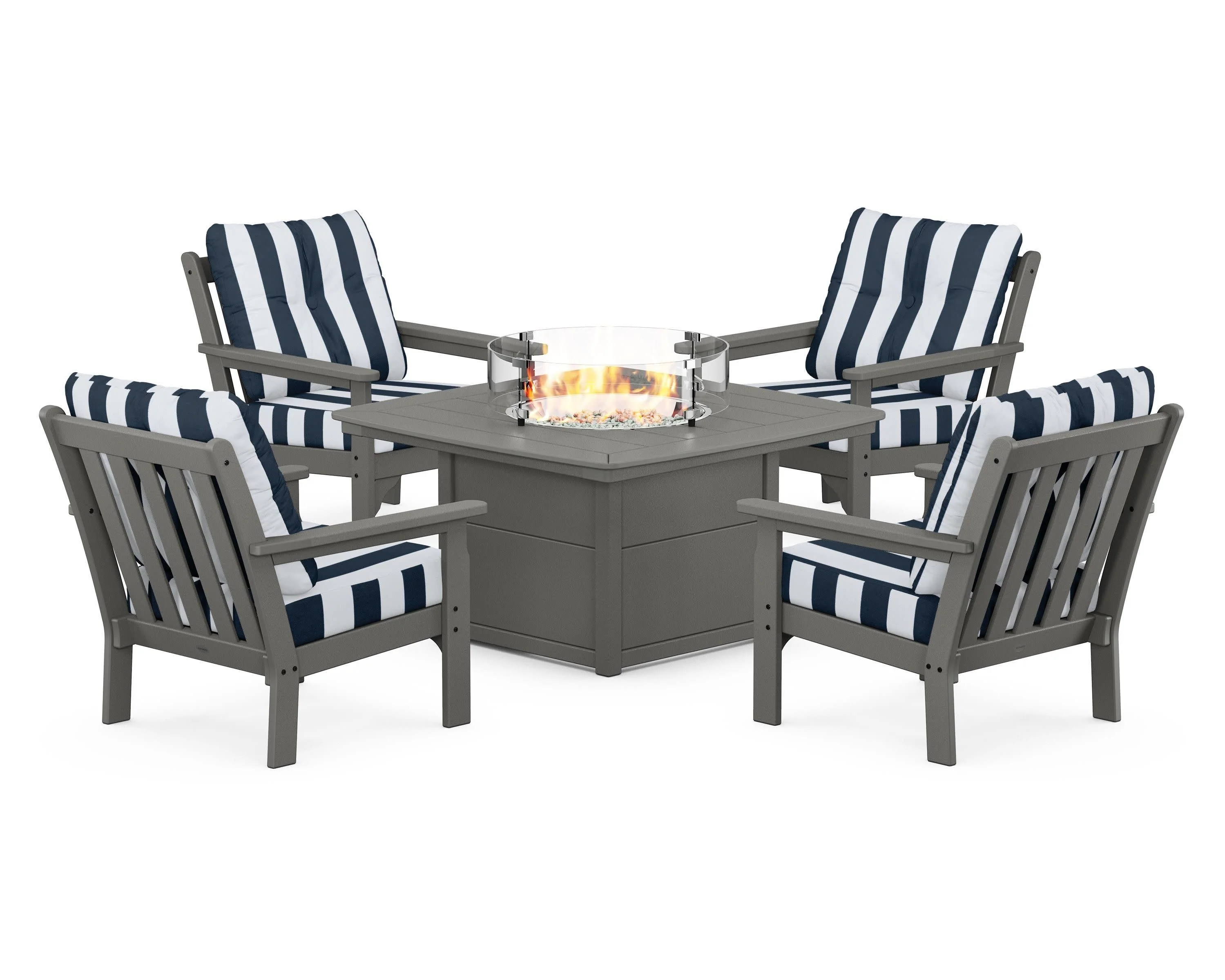 Vineyard 5-Piece Conversation Set with Fire Pit Table - Image 23