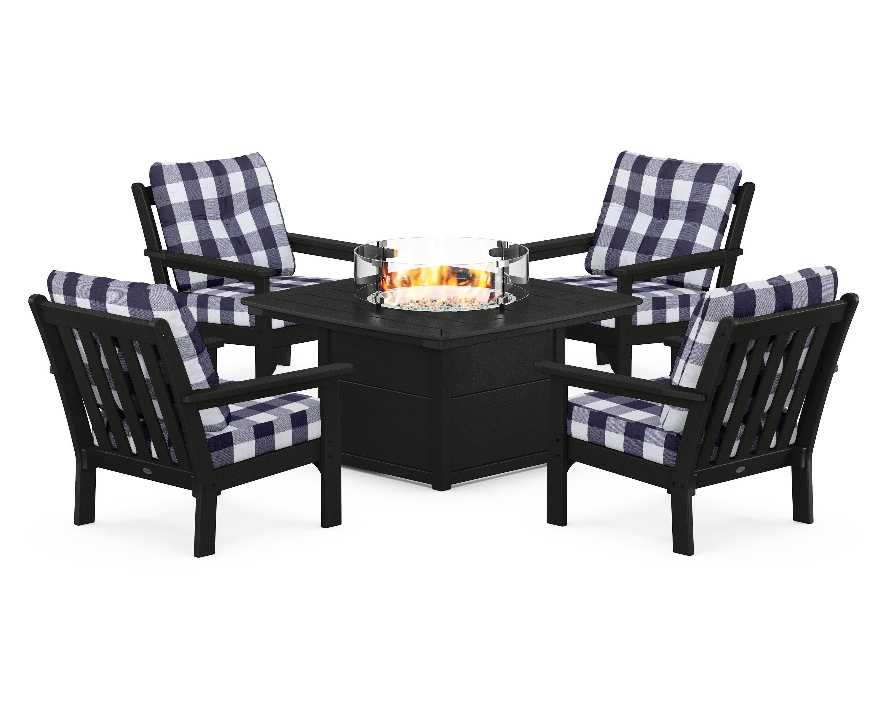 Vineyard 5-Piece Conversation Set with Fire Pit Table - Image 26