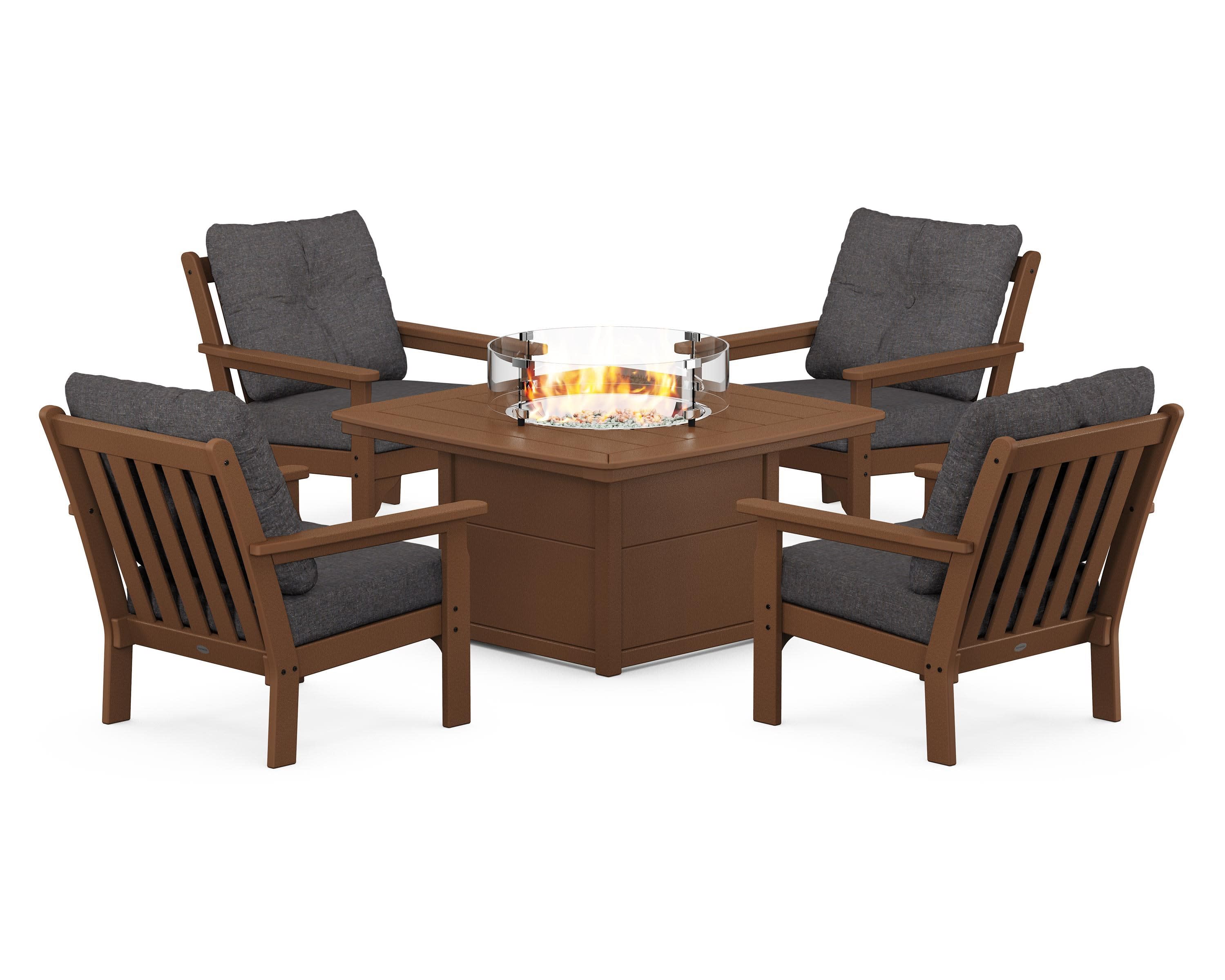 Vineyard 5-Piece Conversation Set with Fire Pit Table - Image 31