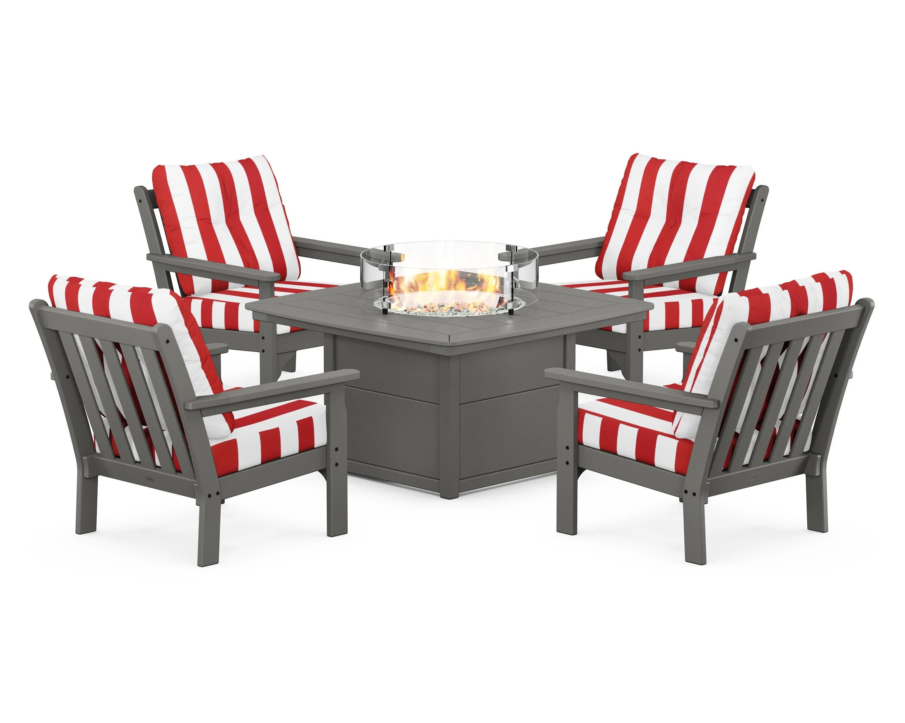 Vineyard 5-Piece Conversation Set with Fire Pit Table - Image 33