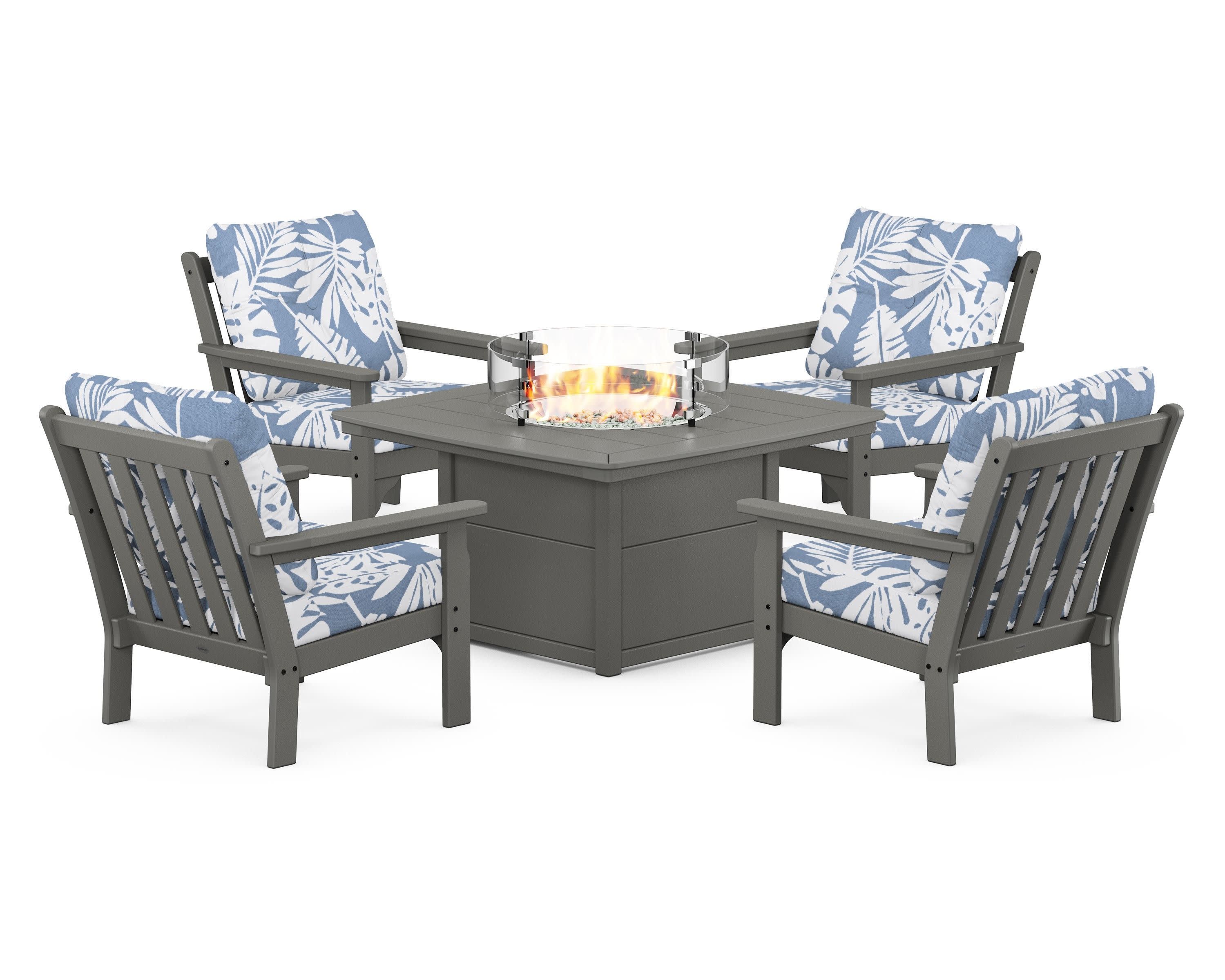 Vineyard 5-Piece Conversation Set with Fire Pit Table - Image 34