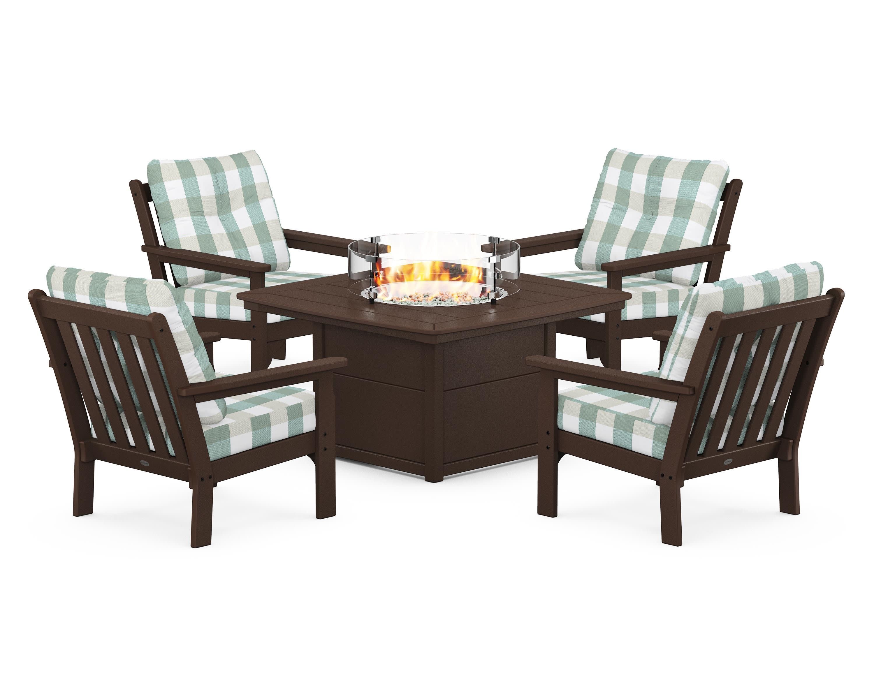 Vineyard 5-Piece Conversation Set with Fire Pit Table - Image 48