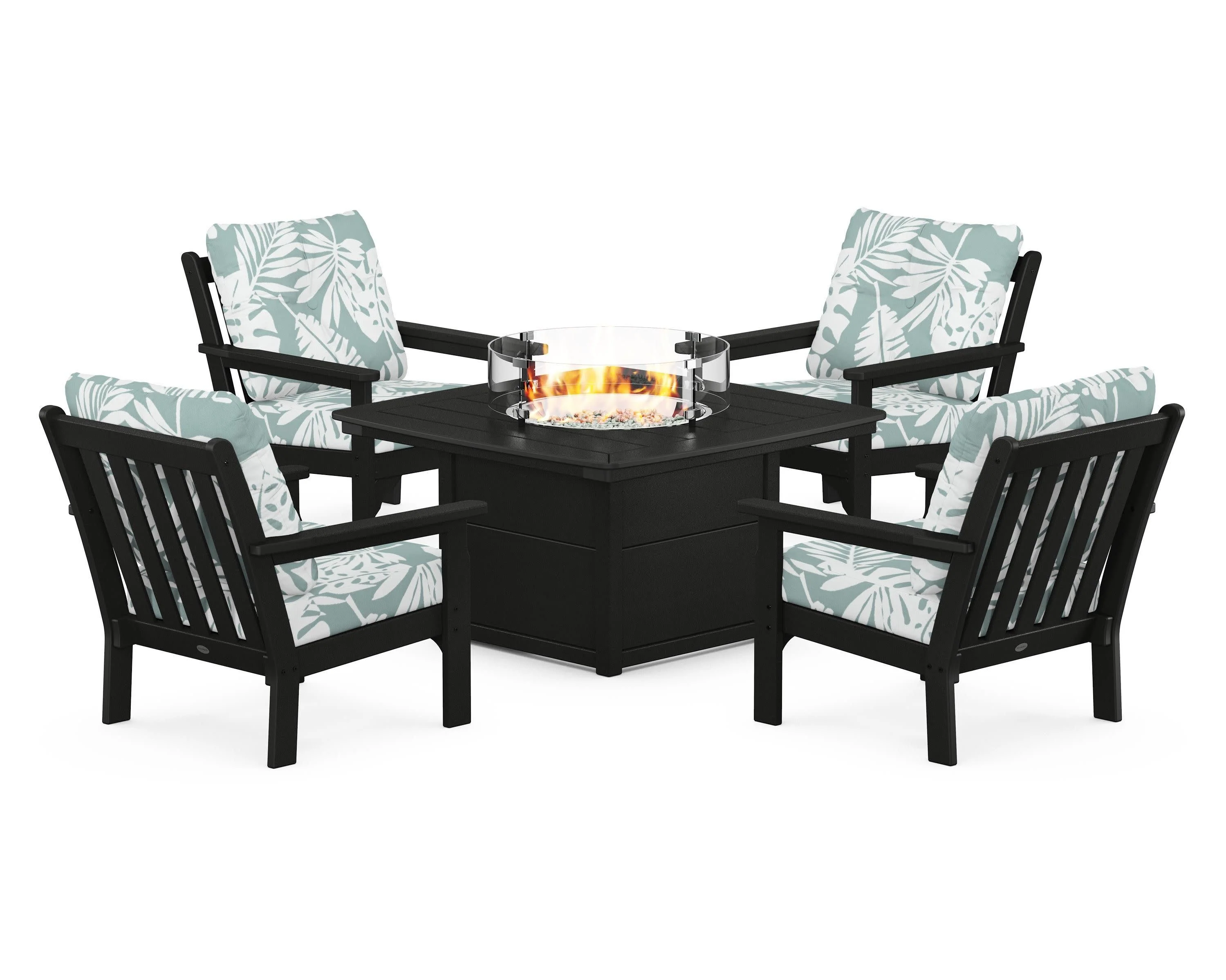 Vineyard 5-Piece Conversation Set with Fire Pit Table - Image 56