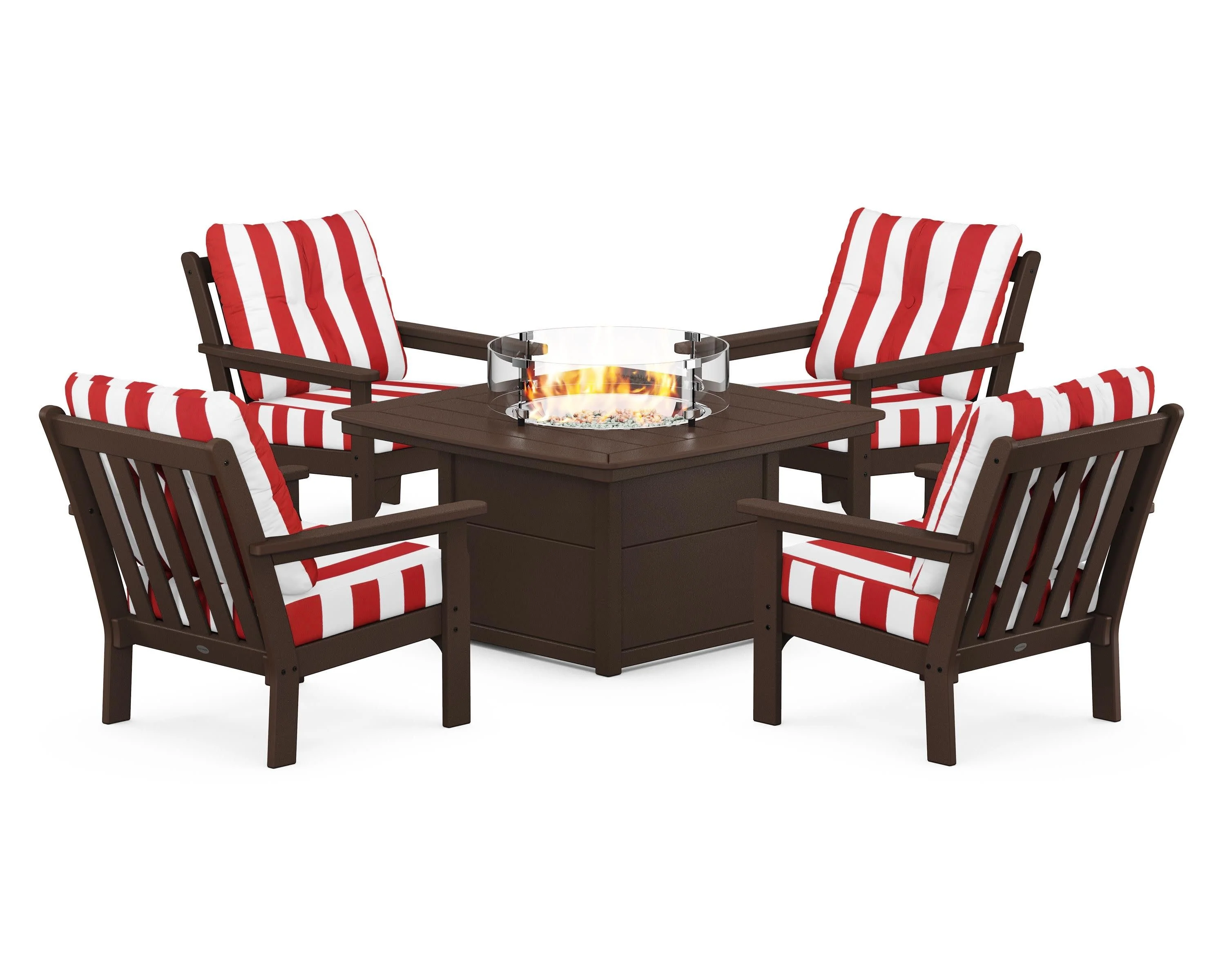 Vineyard 5-Piece Conversation Set with Fire Pit Table - Image 62