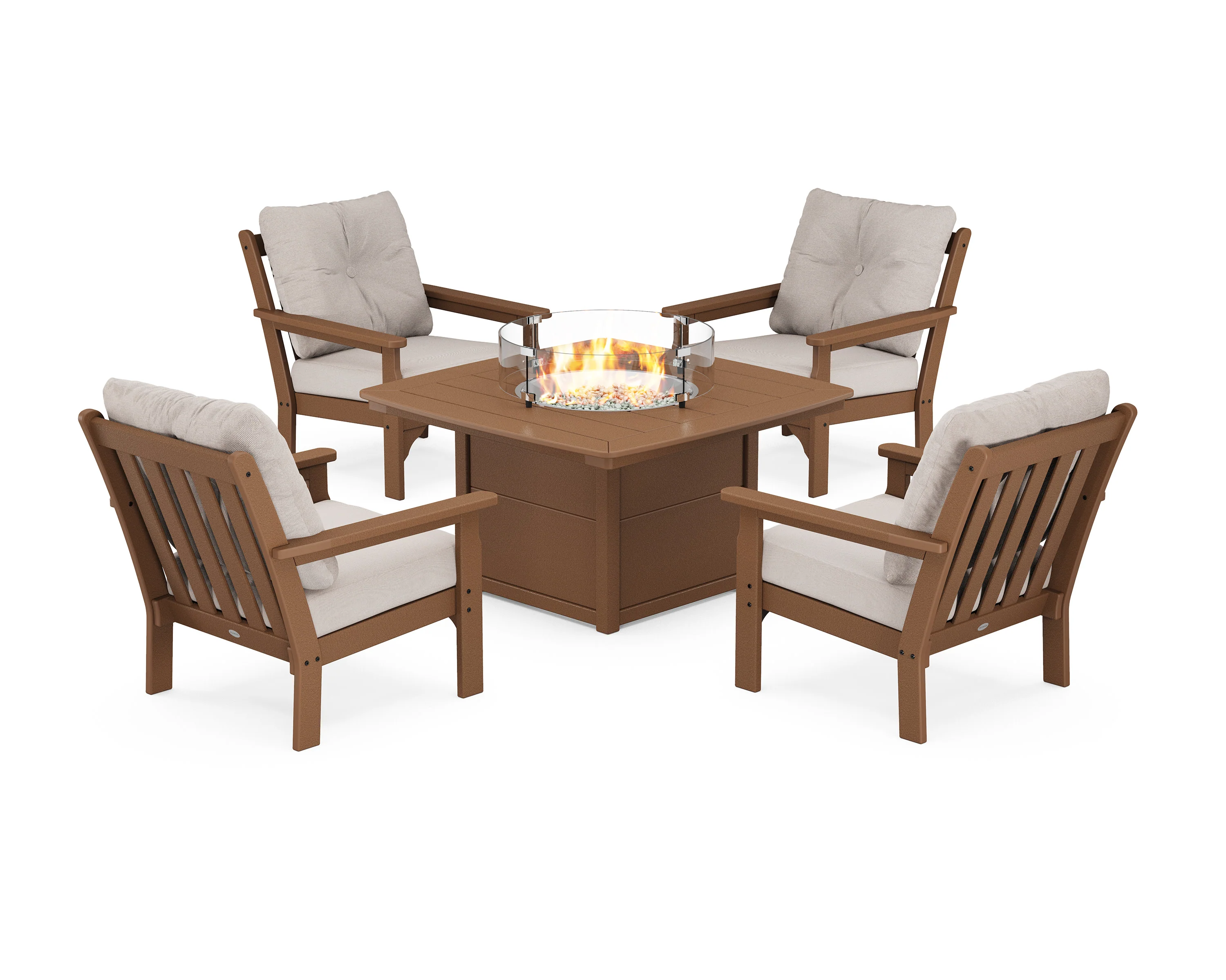 Vineyard 5-Piece Conversation Set with Fire Pit Table - Image 66