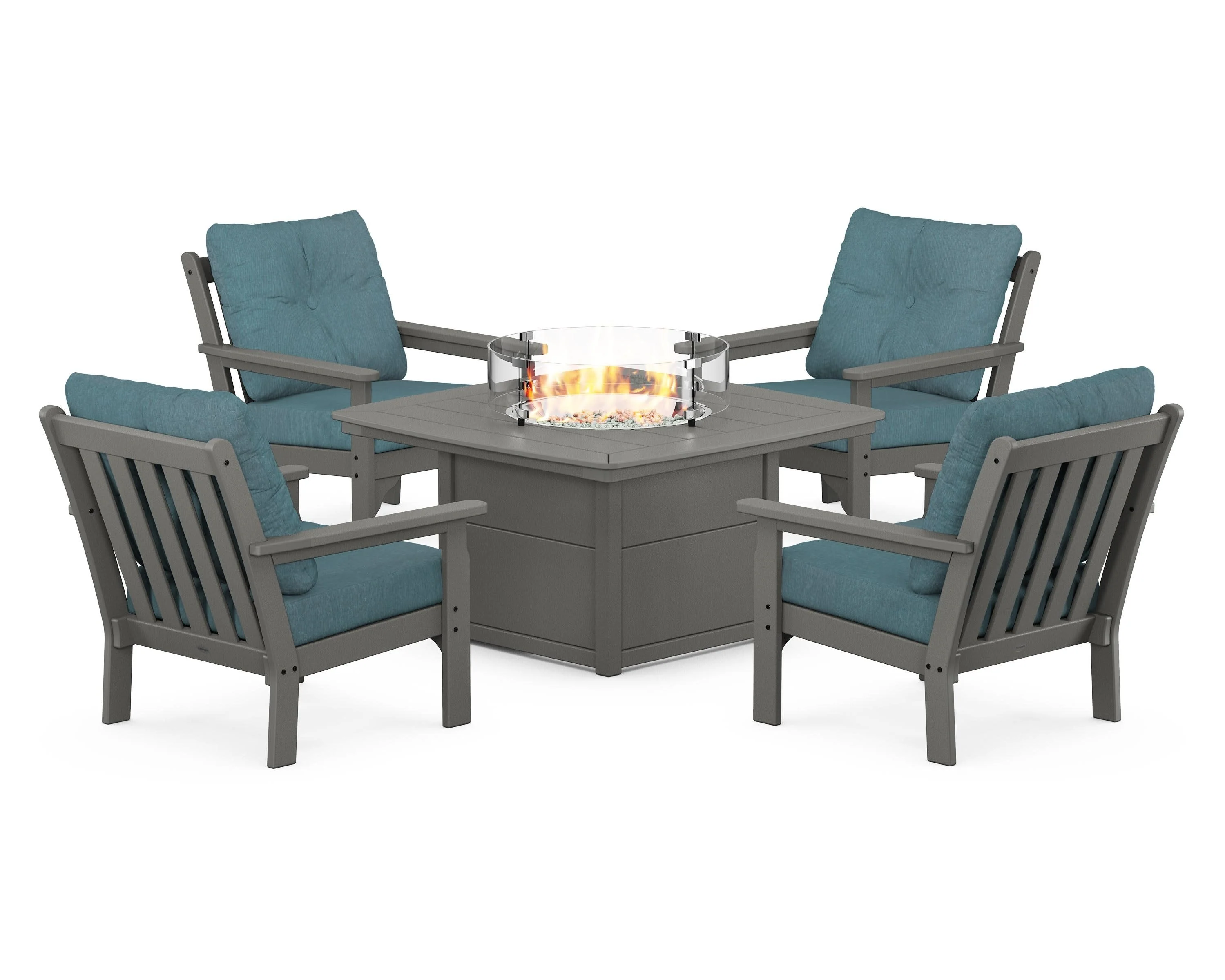 Vineyard 5-Piece Conversation Set with Fire Pit Table - Image 69