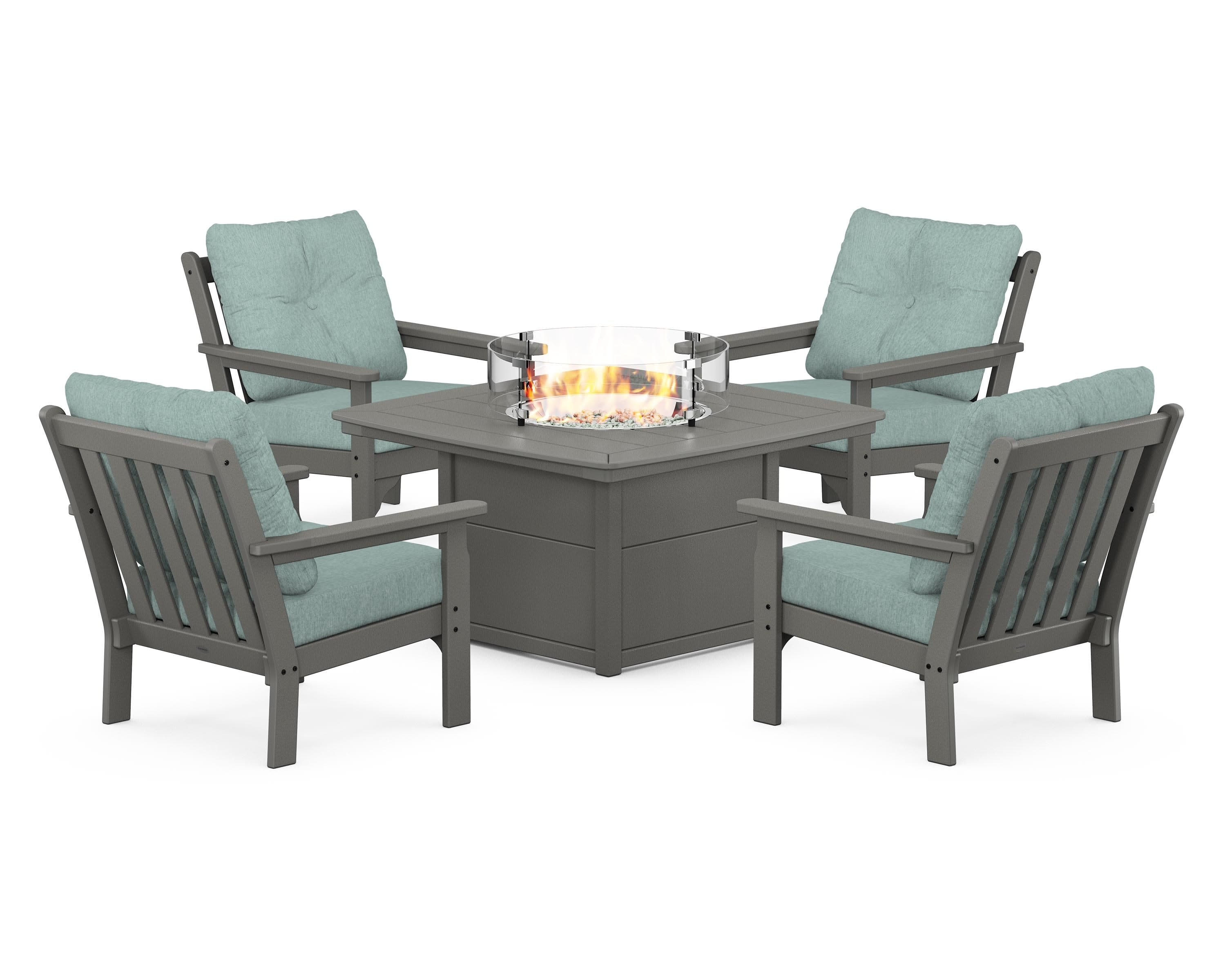 Vineyard 5-Piece Conversation Set with Fire Pit Table - Image 70