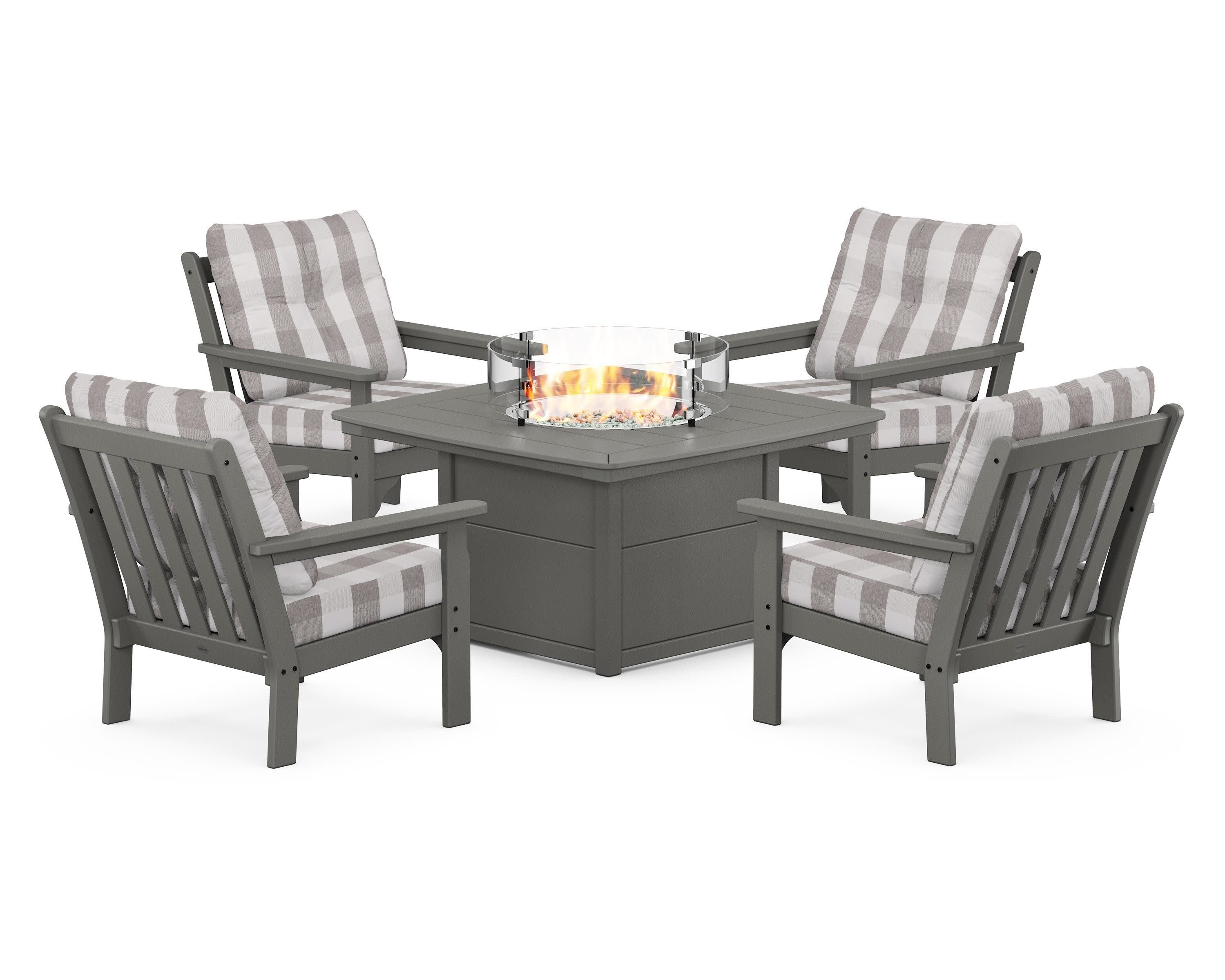 Vineyard 5-Piece Conversation Set with Fire Pit Table - Image 78