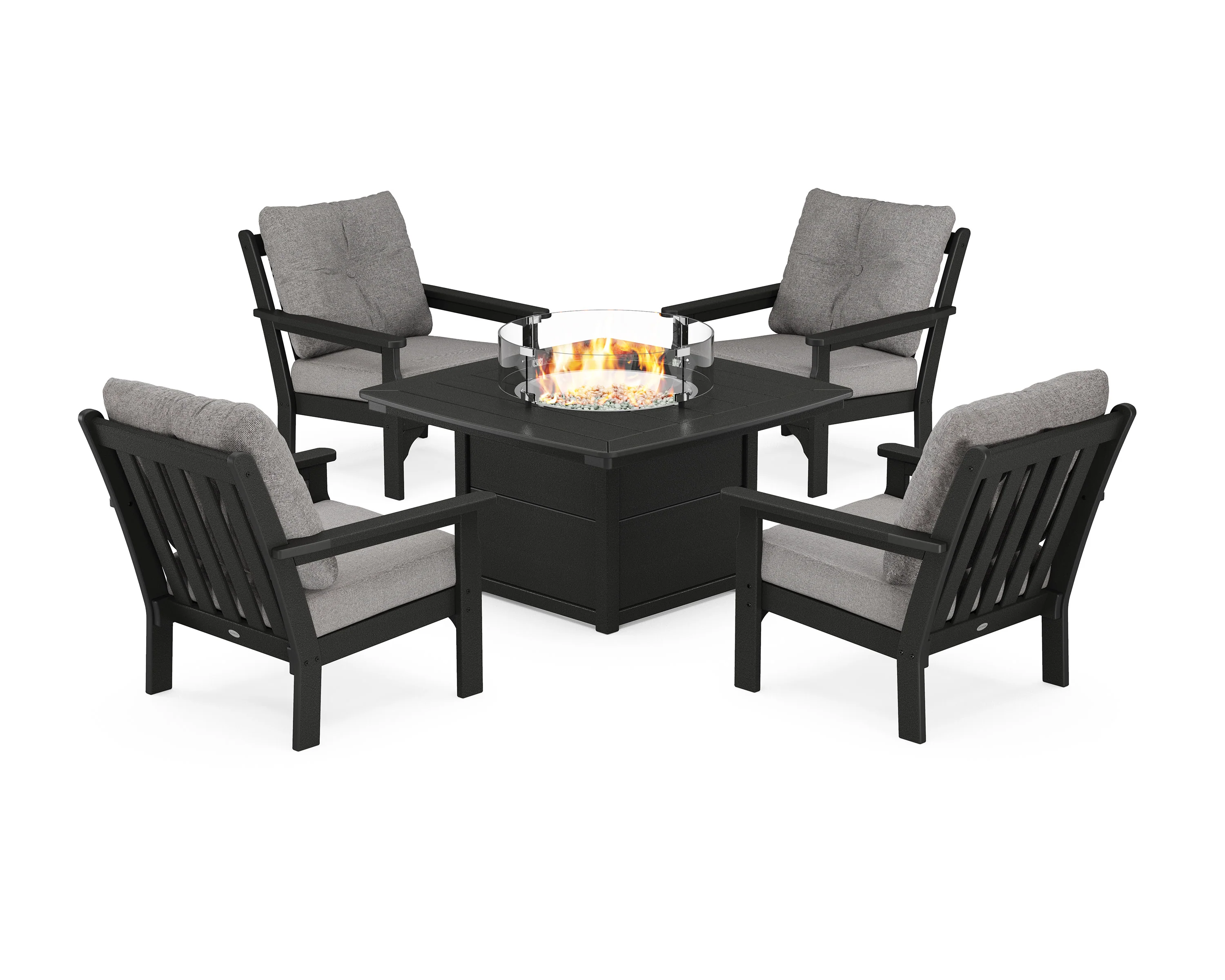 Vineyard 5-Piece Conversation Set with Fire Pit Table - Image 81