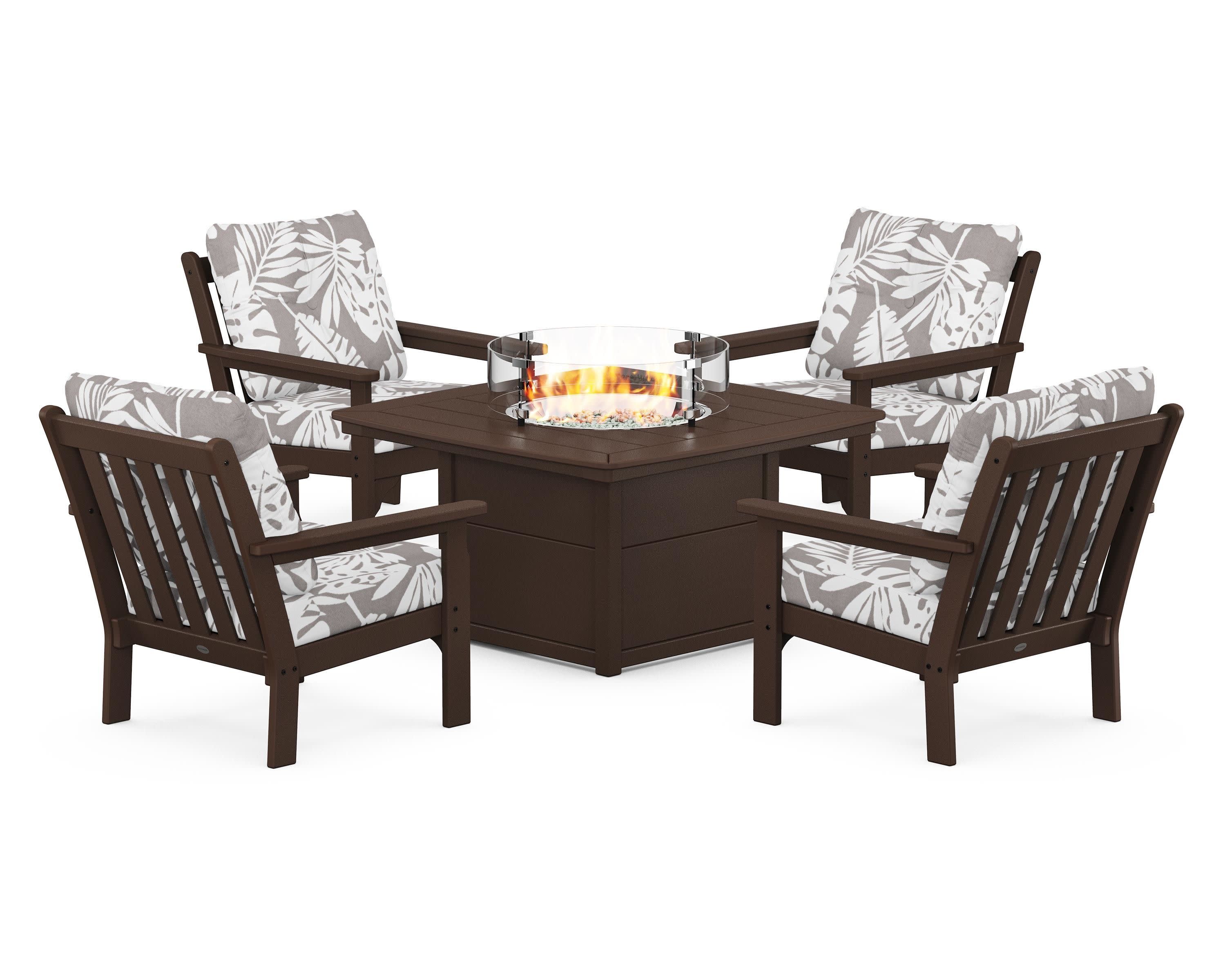 Vineyard 5-Piece Conversation Set with Fire Pit Table - Image 86
