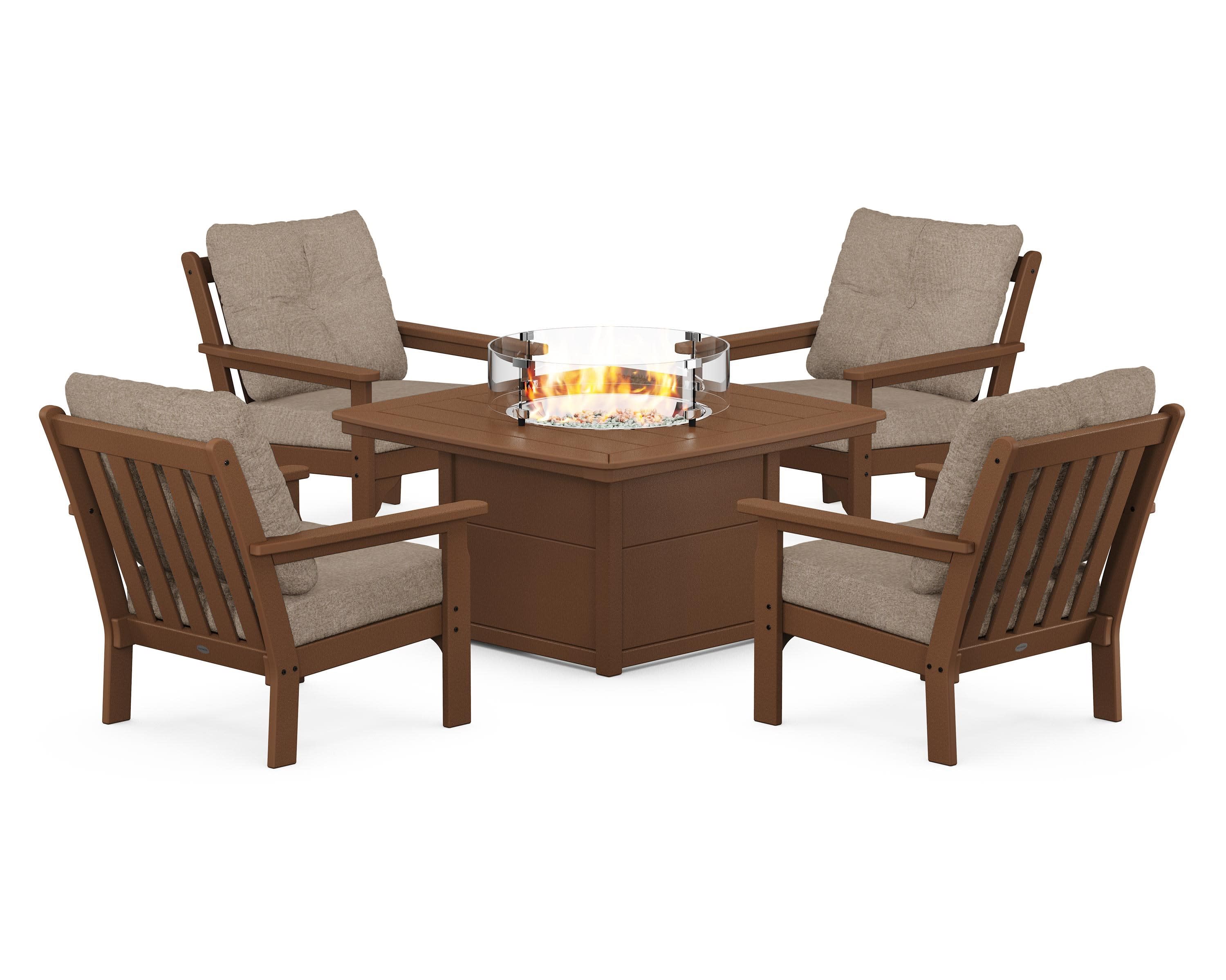 Vineyard 5-Piece Conversation Set with Fire Pit Table - Image 94