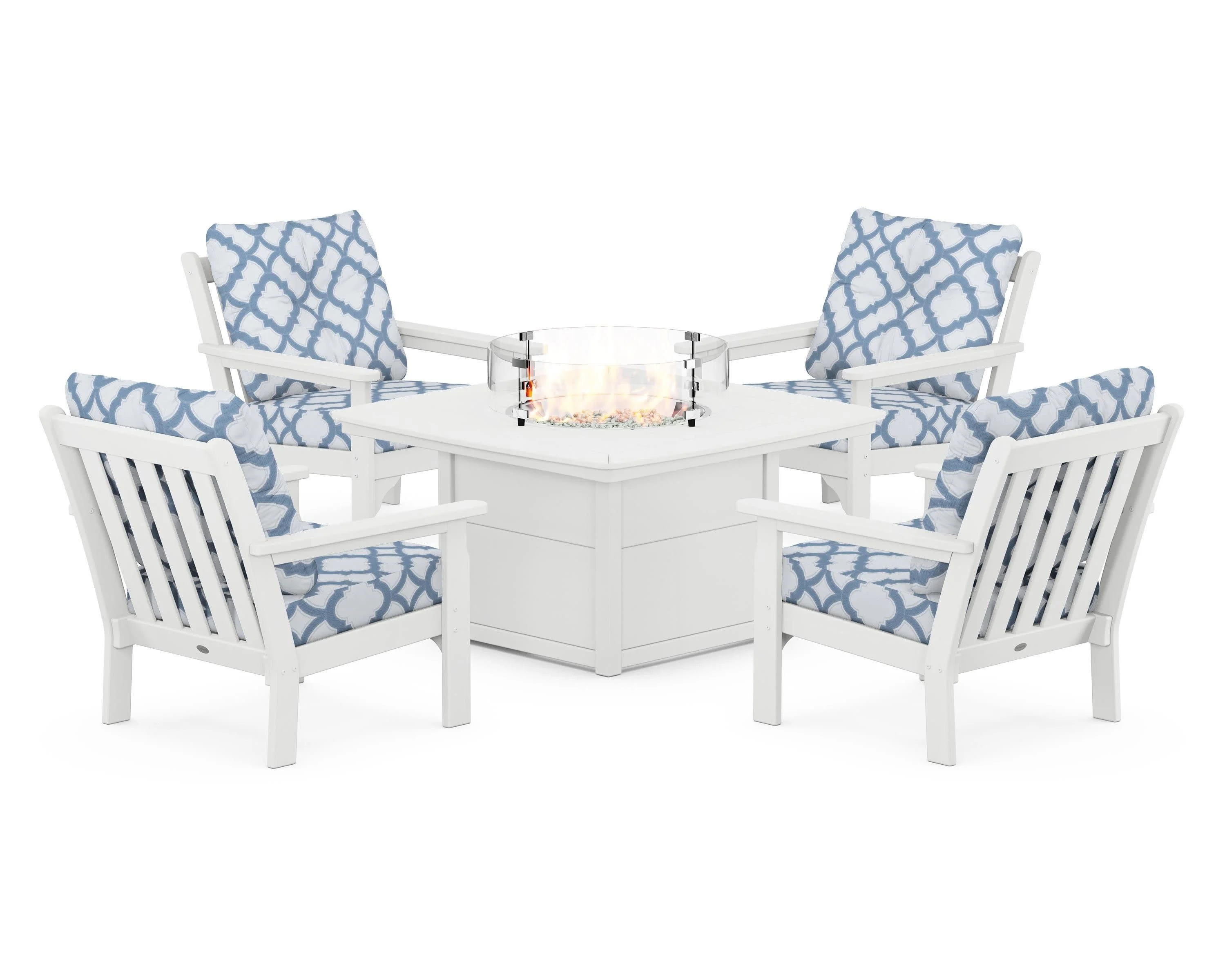 Vineyard 5-Piece Conversation Set with Fire Pit Table - Image 98