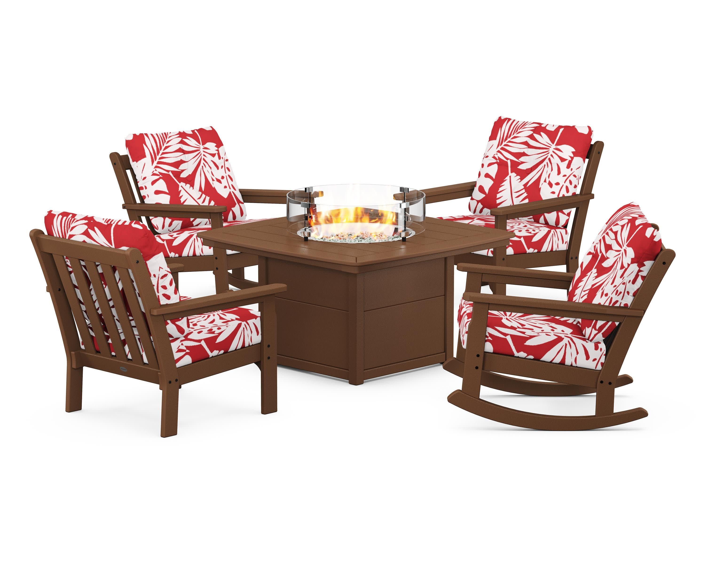 Vineyard 5-Piece Deep Seating Rocking Chair Conversation Set with Fire Pit Table - Image 101