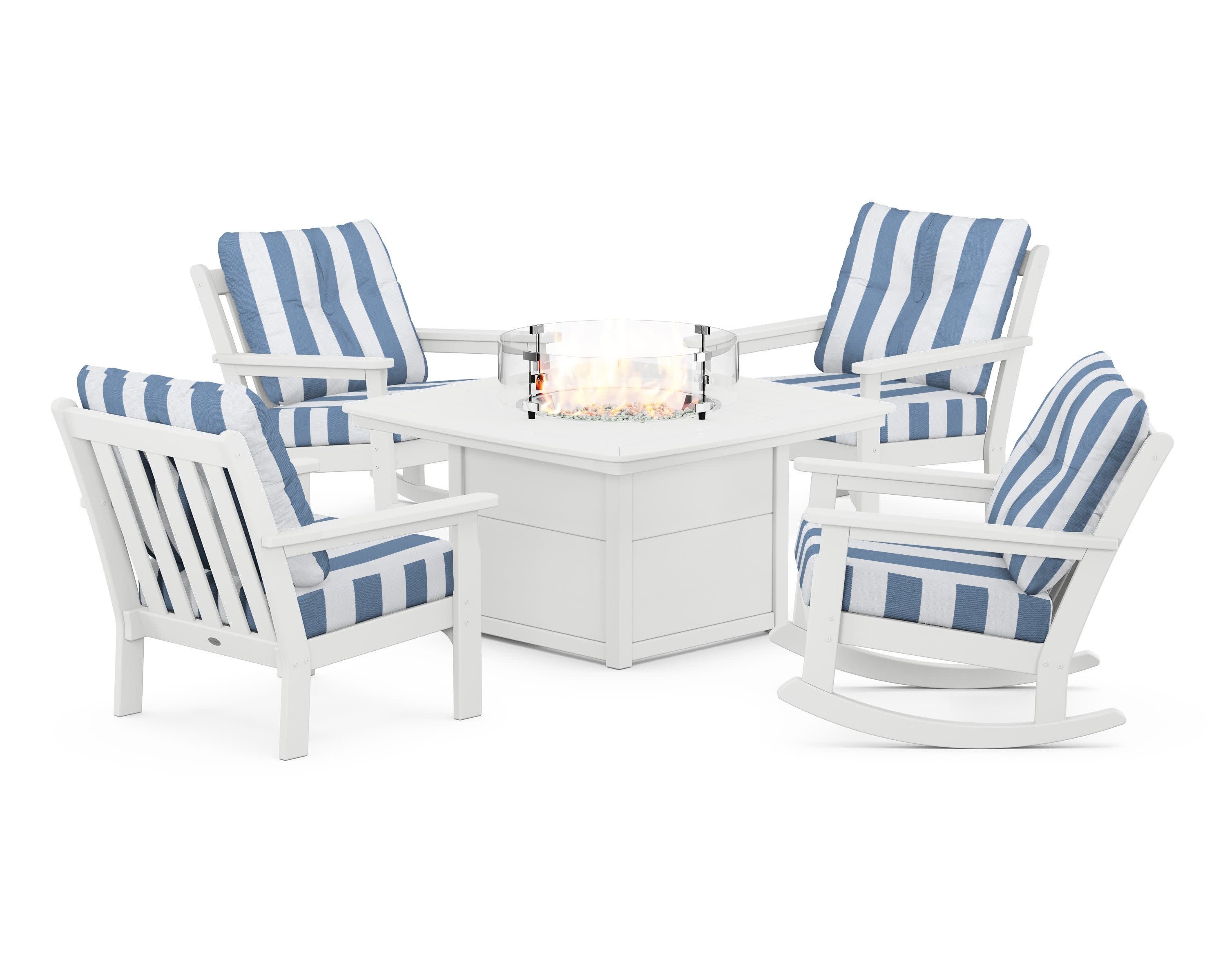 Vineyard 5-Piece Deep Seating Rocking Chair Conversation Set with Fire Pit Table - Image 104