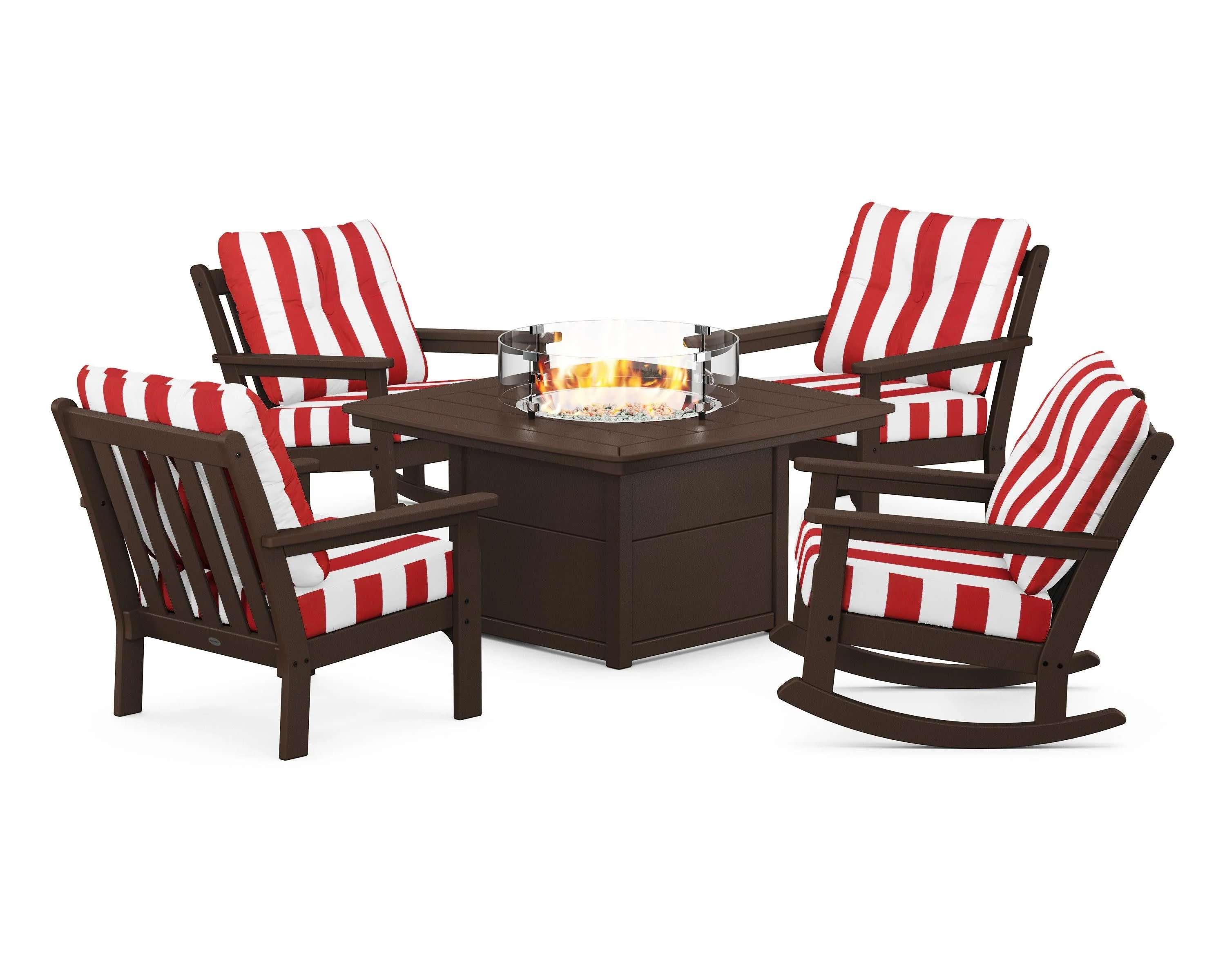 Vineyard 5-Piece Deep Seating Rocking Chair Conversation Set with Fire Pit Table - Image 117