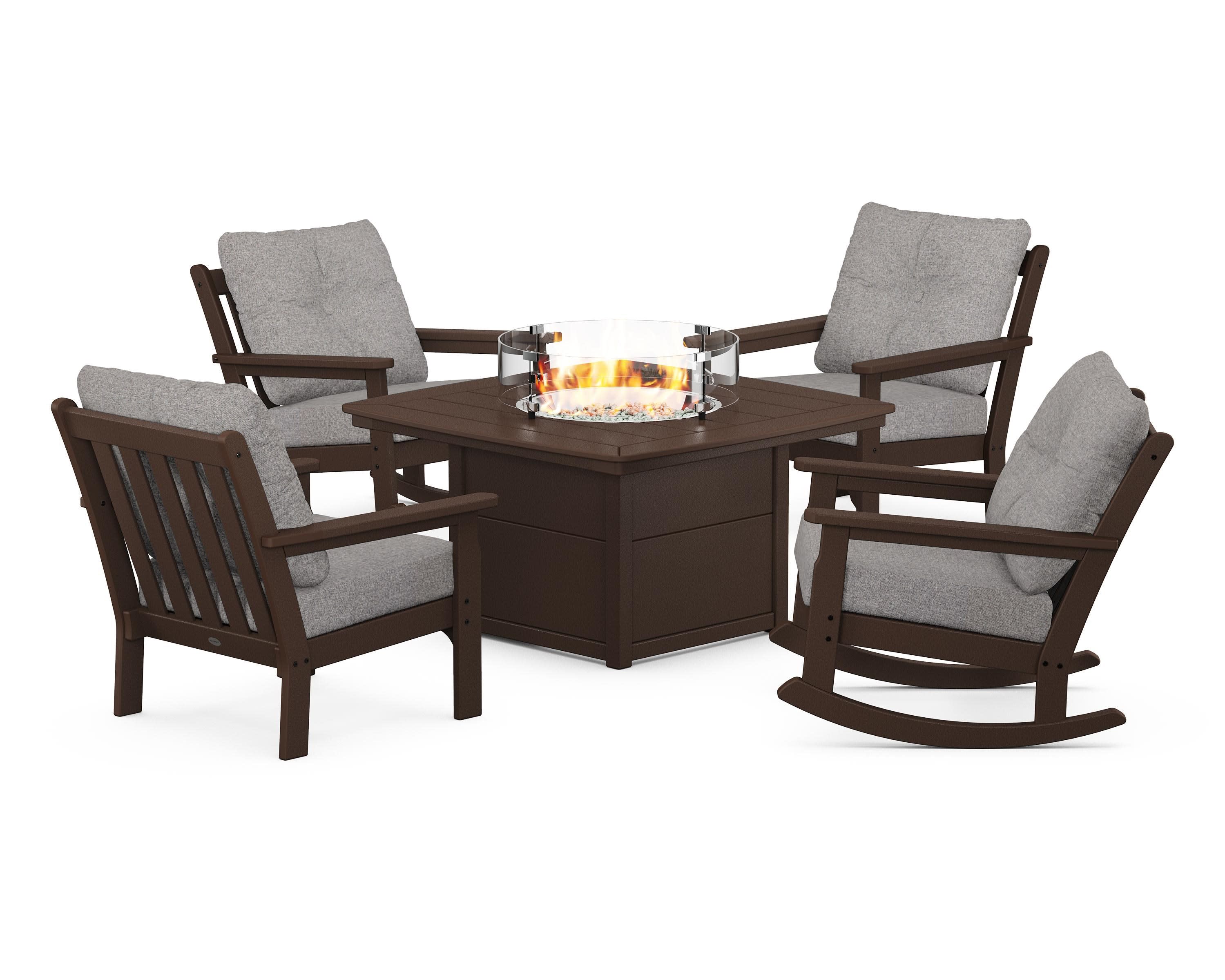 Vineyard 5-Piece Deep Seating Rocking Chair Conversation Set with Fire Pit Table - Image 121
