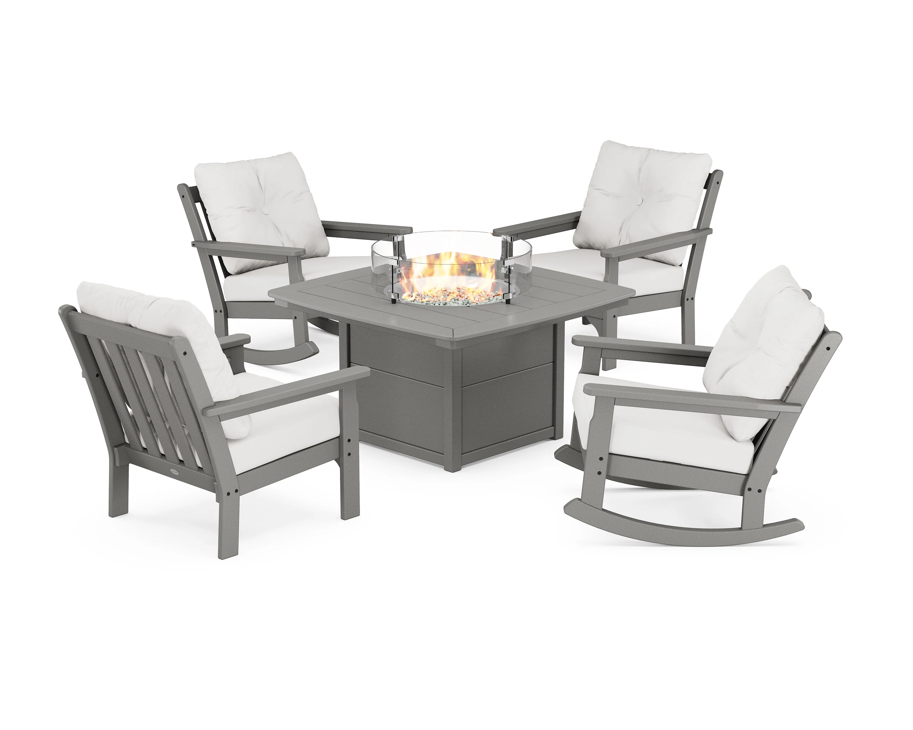Vineyard 5-Piece Deep Seating Rocking Chair Conversation Set with Fire Pit Table - Image 123