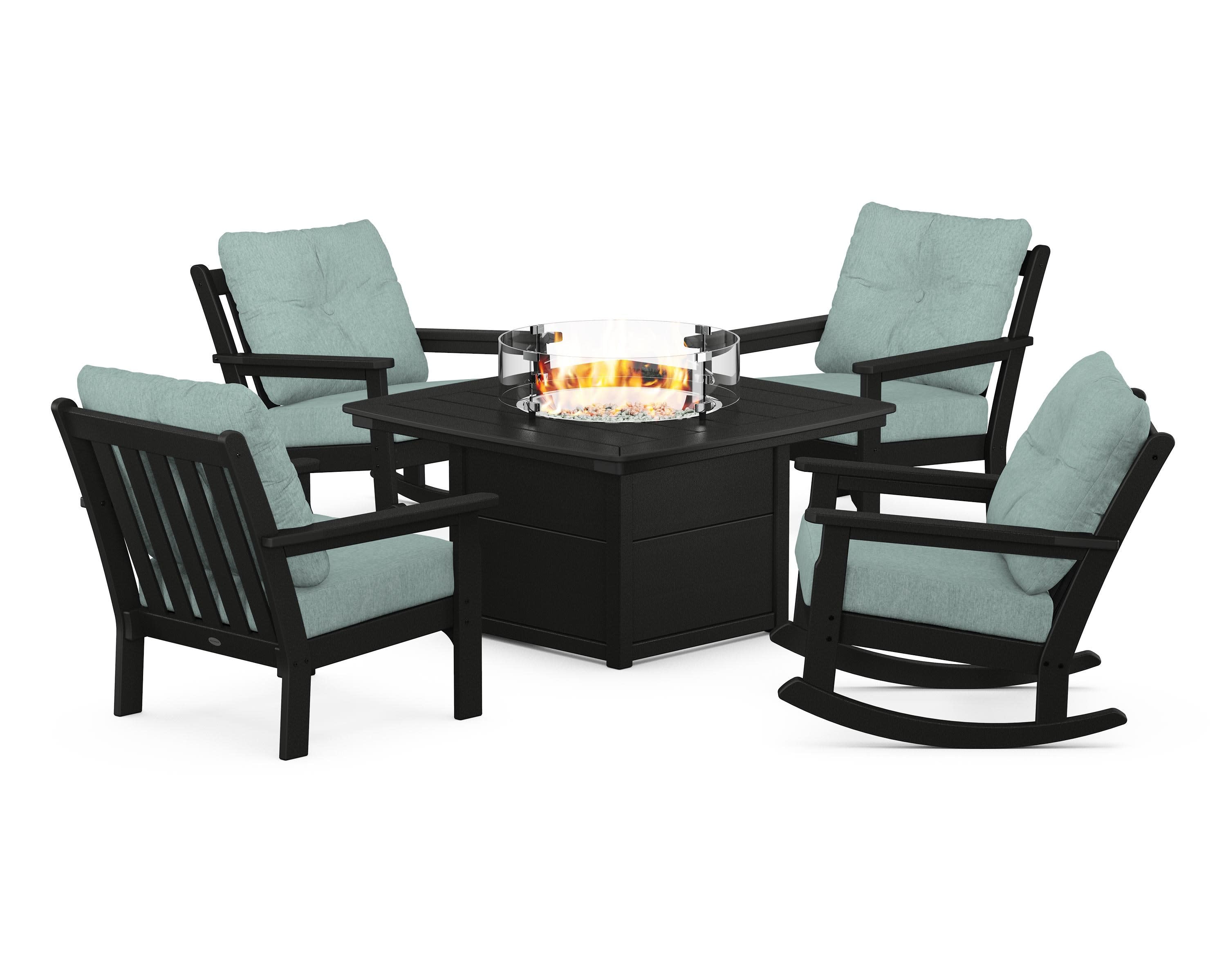 Vineyard 5-Piece Deep Seating Rocking Chair Conversation Set with Fire Pit Table - Image 128