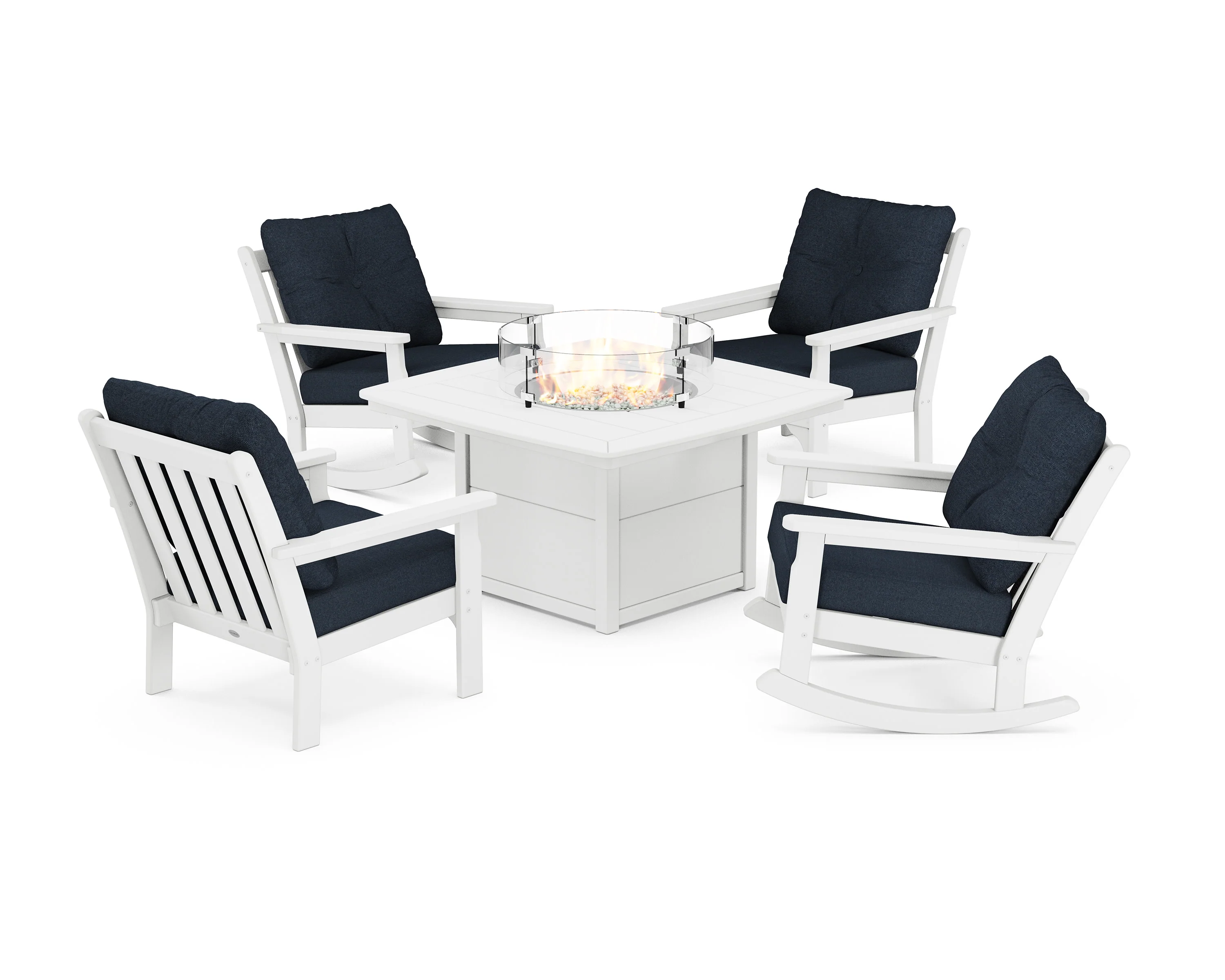Vineyard 5-Piece Deep Seating Rocking Chair Conversation Set with Fire Pit Table - Image 129